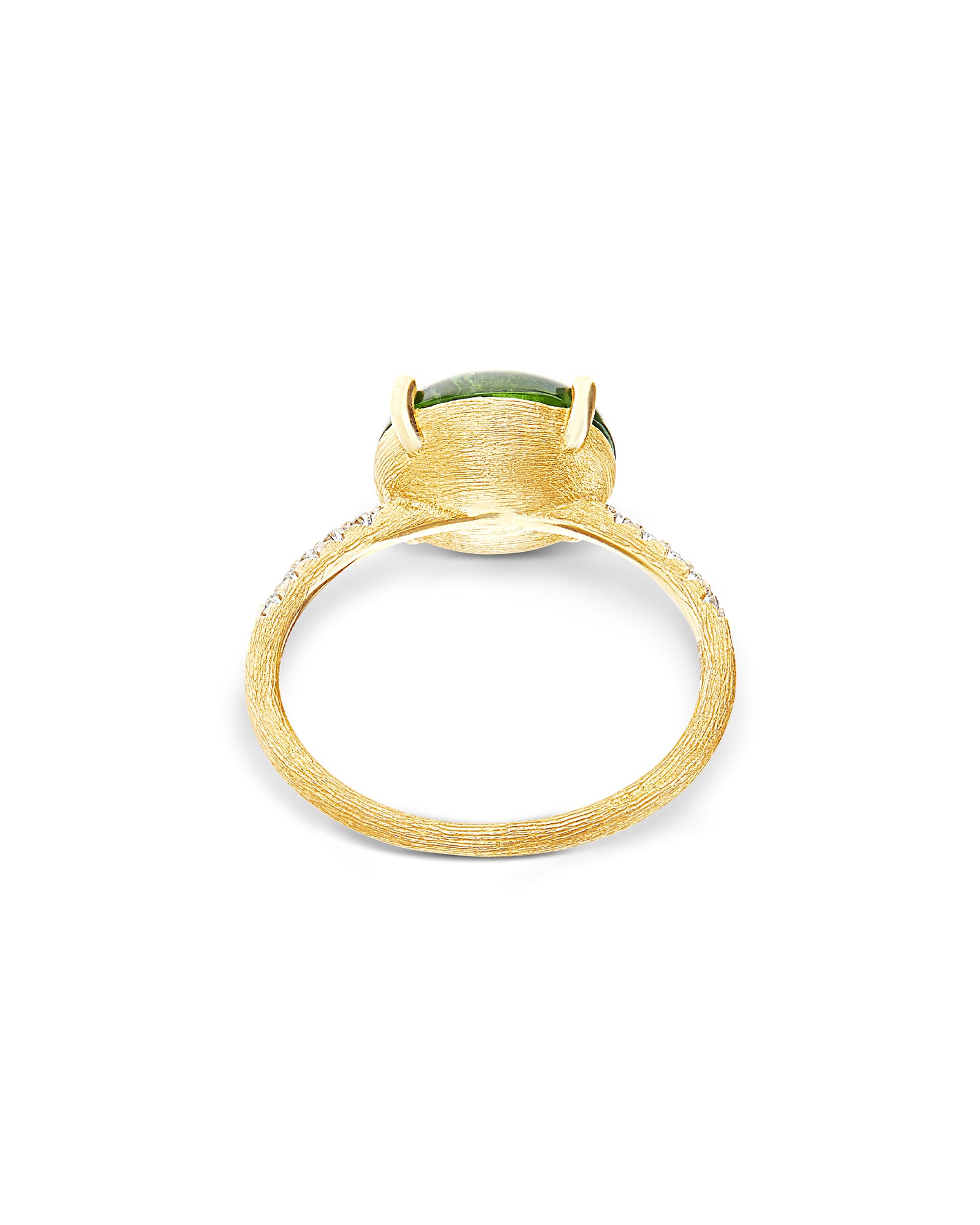 "Tourmalines" Gold, diamonds and green tourmaline ring (big)