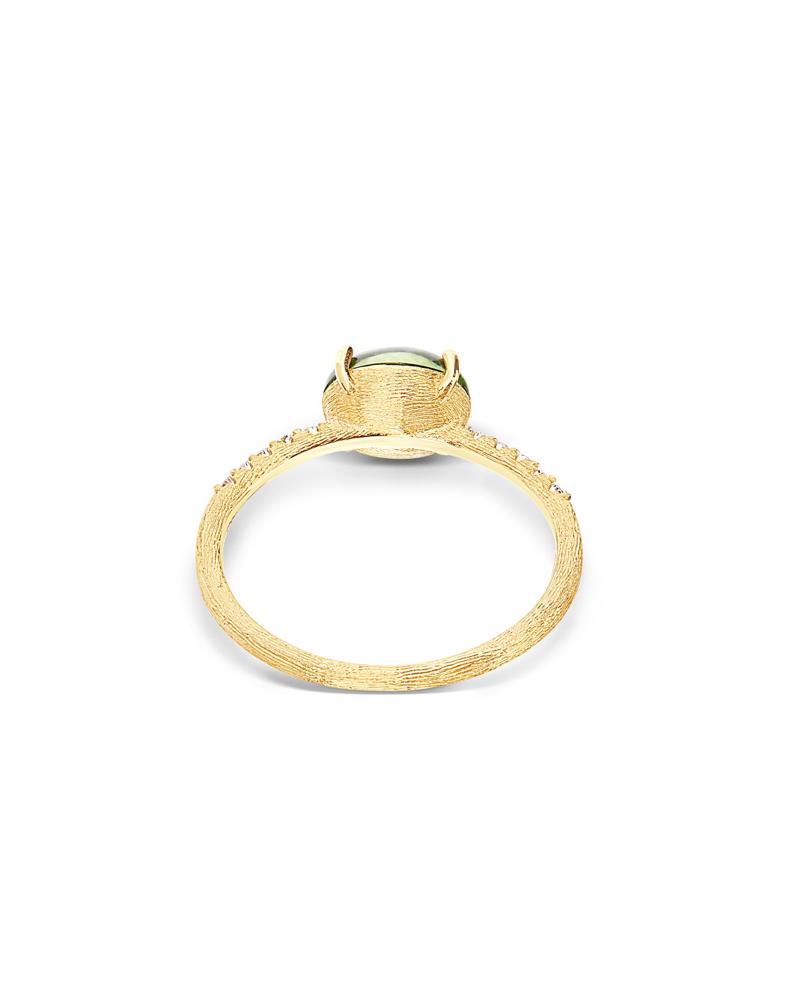 "Tourmalines" Gold, diamonds and green tourmaline ring (medium)