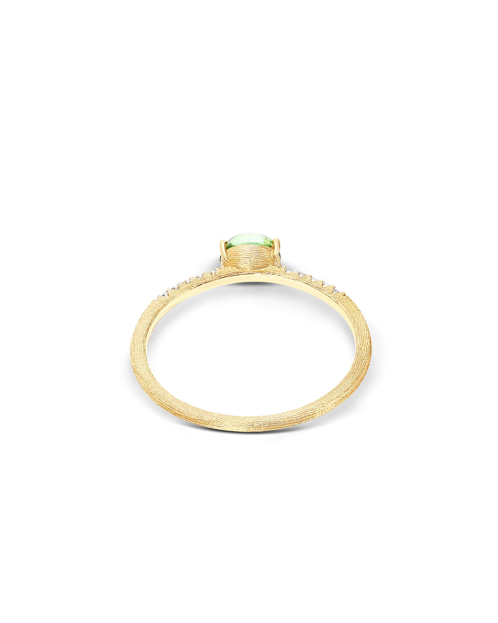 "Tourmalines" Gold, diamonds and green tourmaline ring (small)