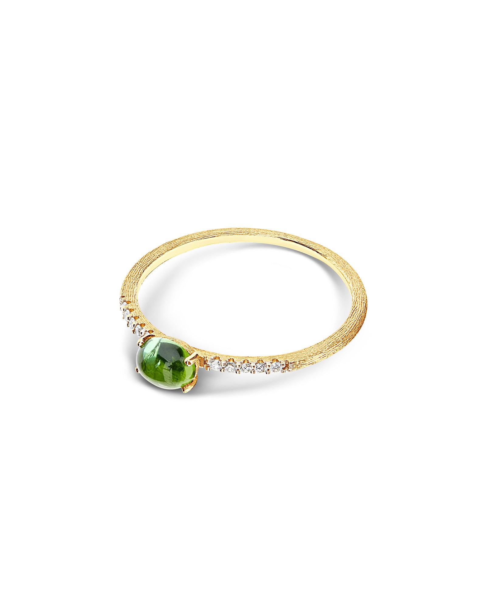 "Tourmalines" Gold, diamonds and green tourmaline ring (small)