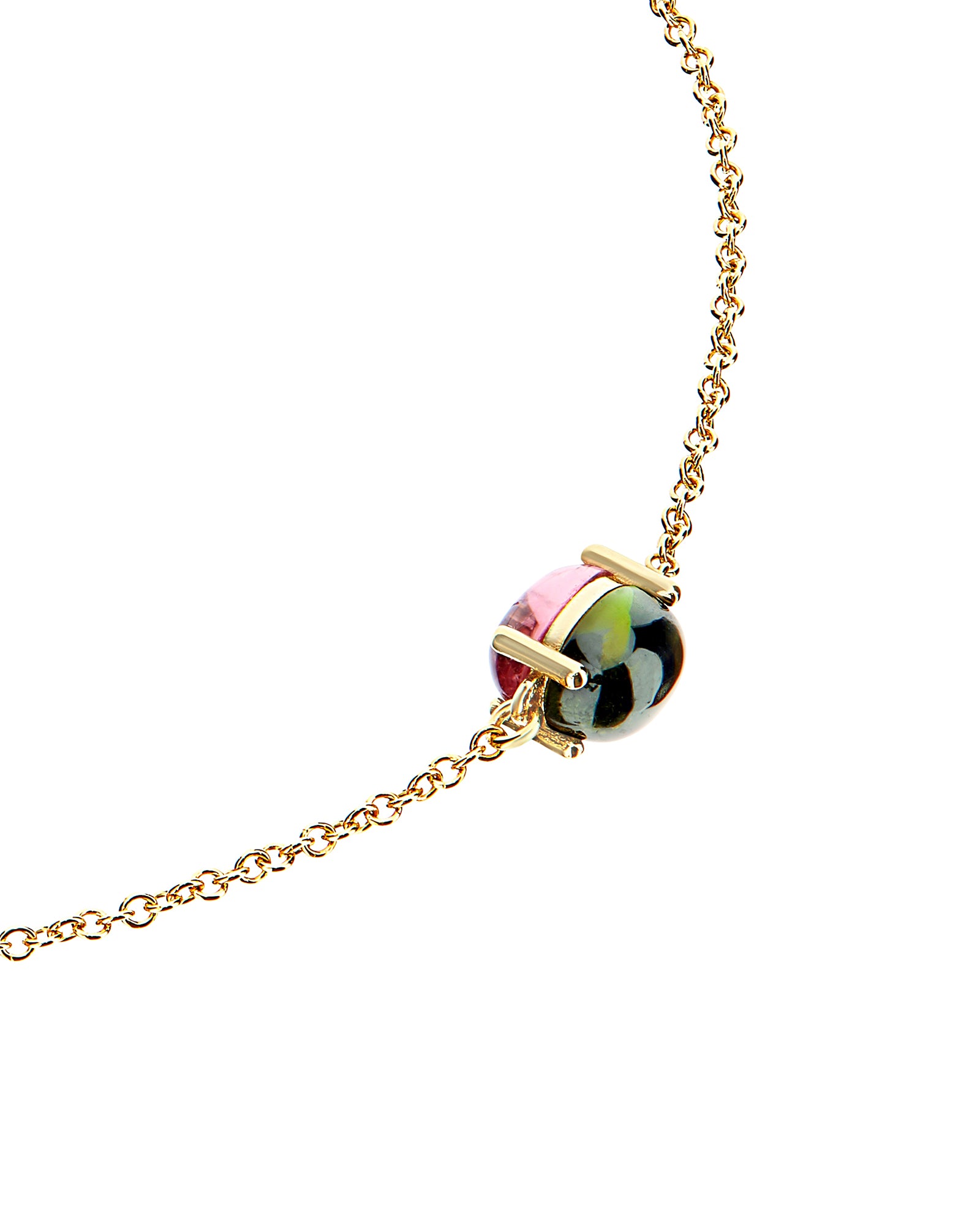 "Tourmalines" Gold and double tourmaline cabochon bracelet