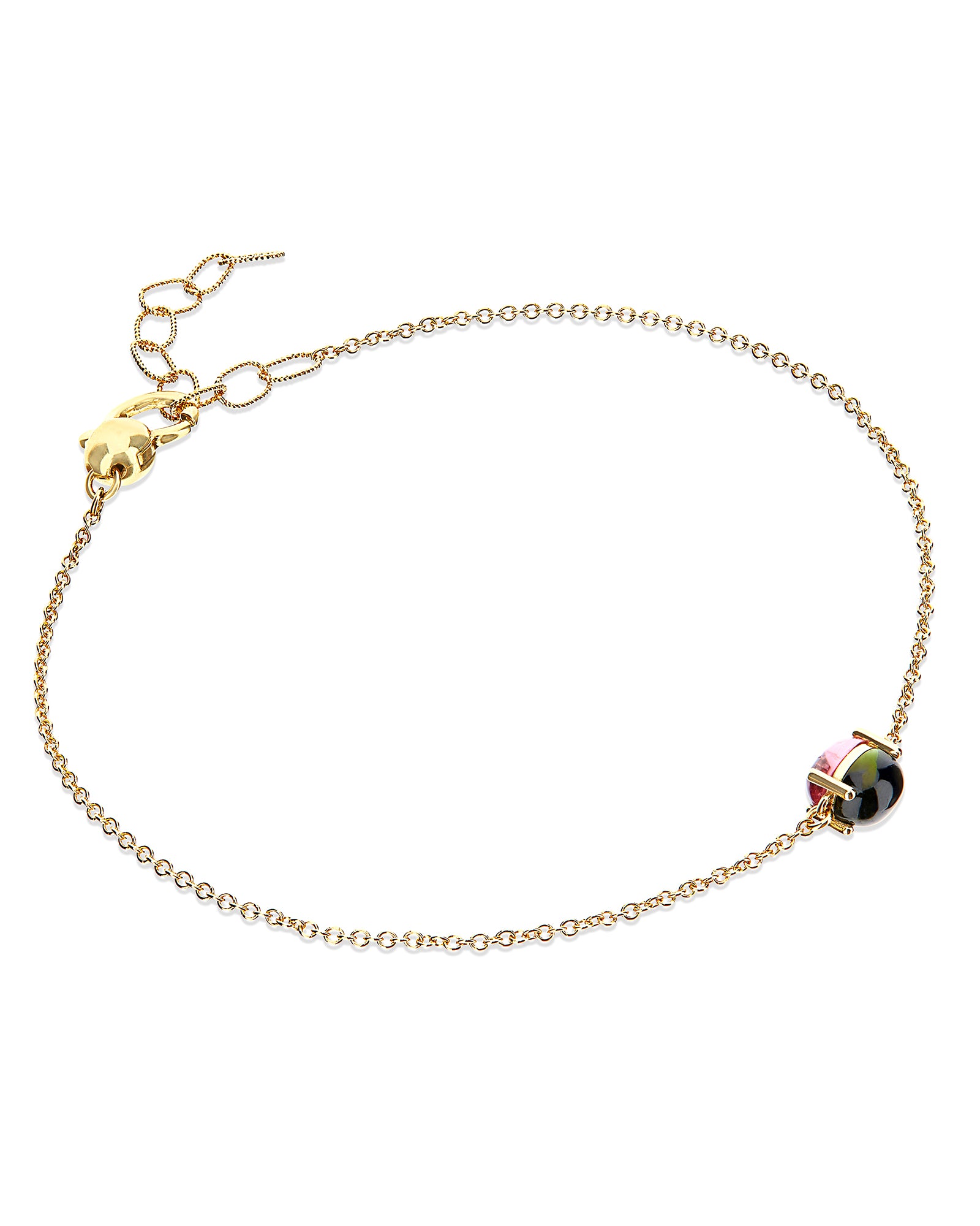 "Tourmalines" Gold and double tourmaline cabochon bracelet