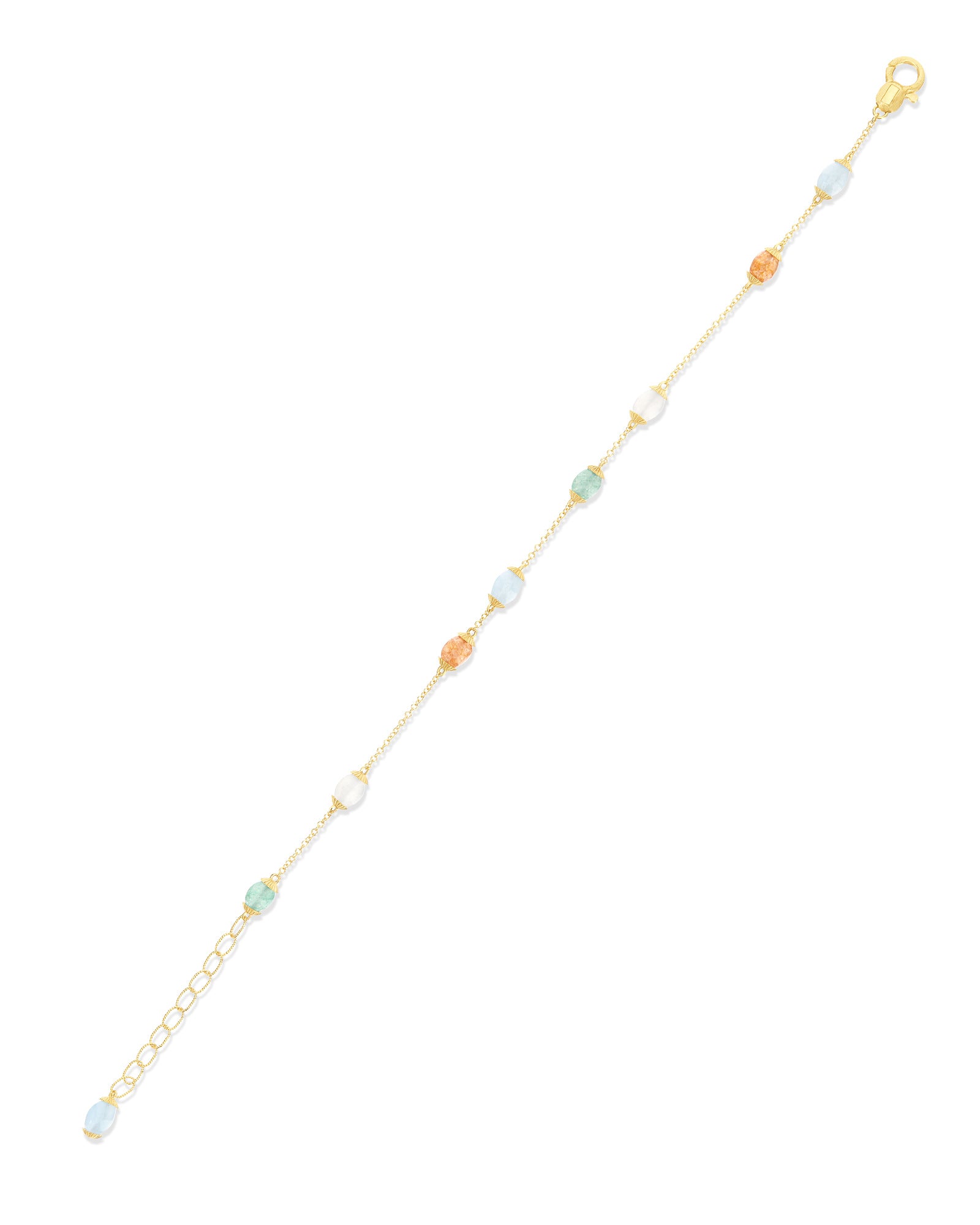 "Rainbow" Gold and Natural Stones Bracelet