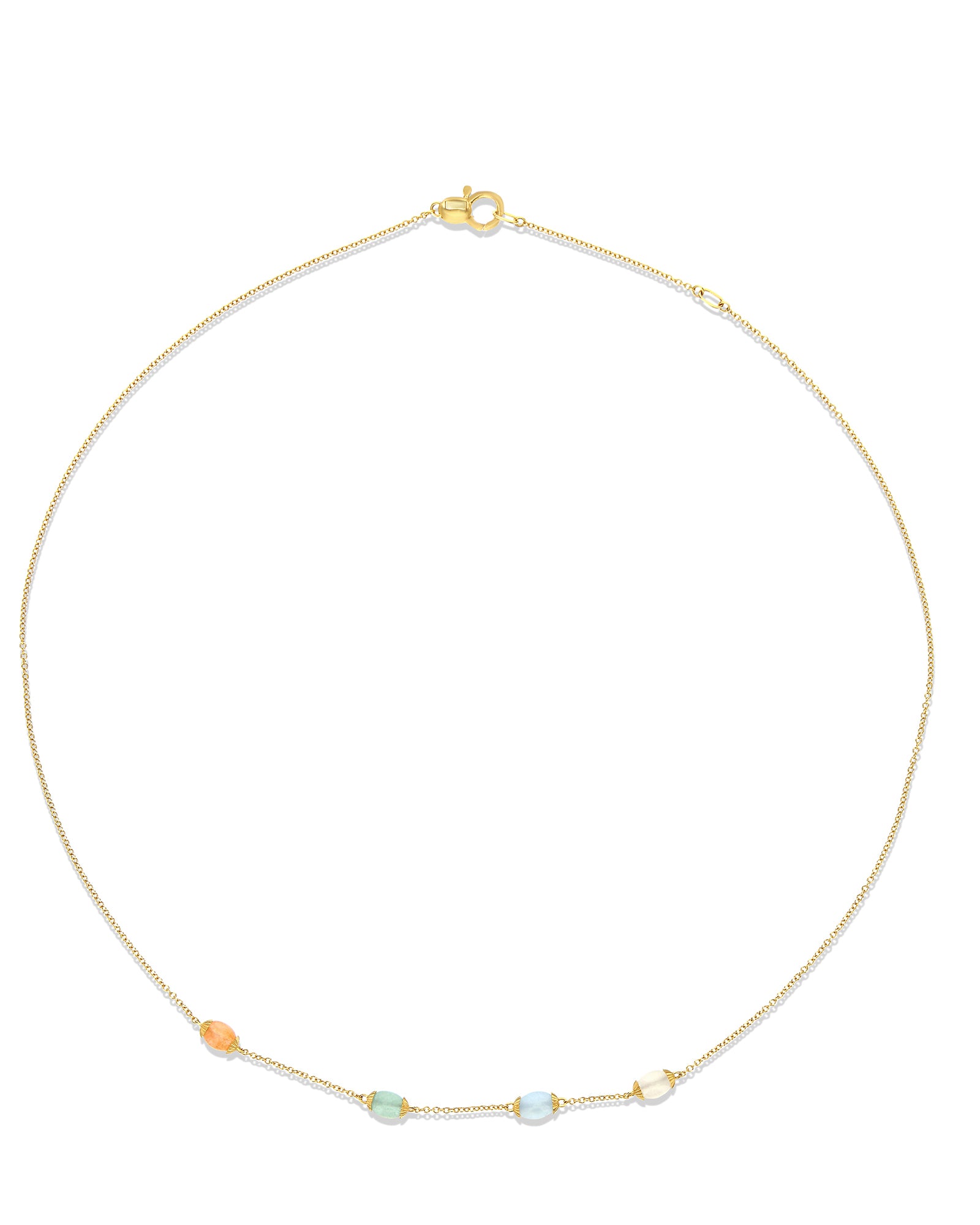 Rainbow "Amulets" Gold and Natural Stones Necklace (SMALL)