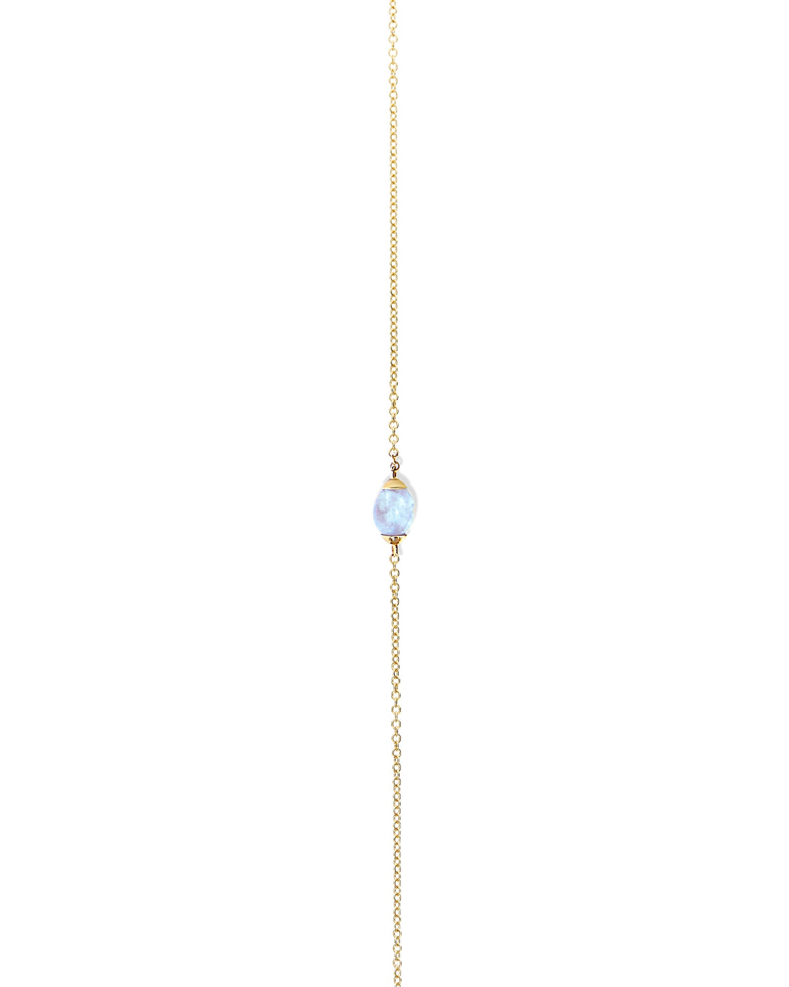 "Azure" Gold and Milky Aquamarine Necklace (SMALL)