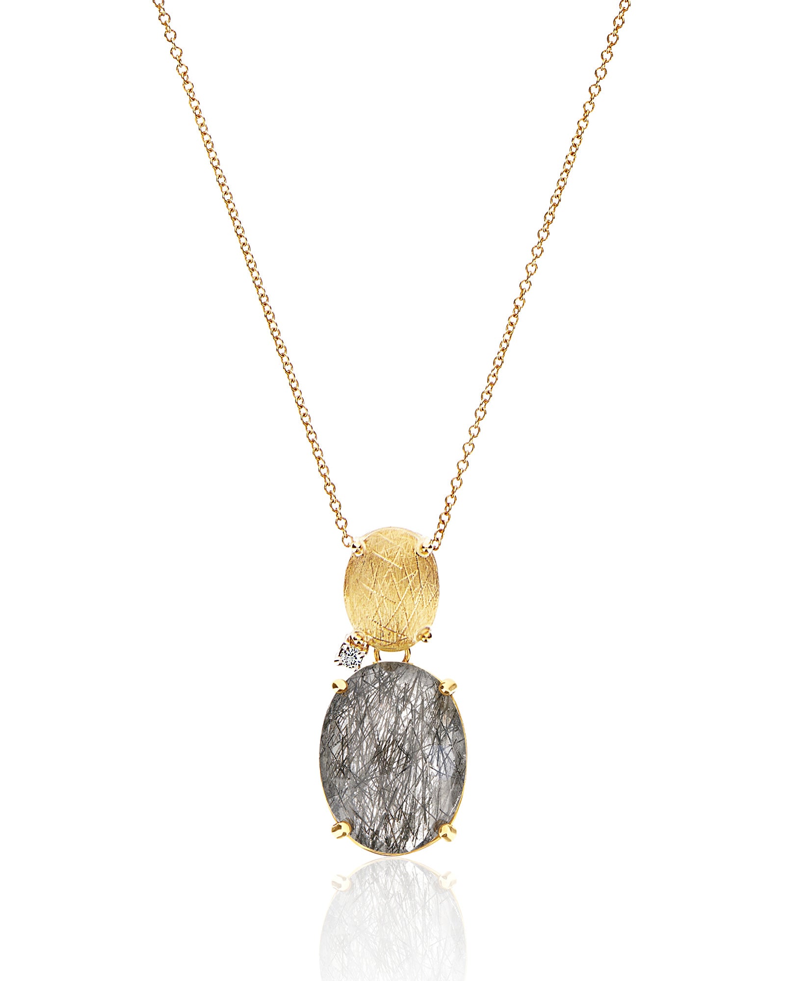 "Ipanema" grey rutilated quartz necklace