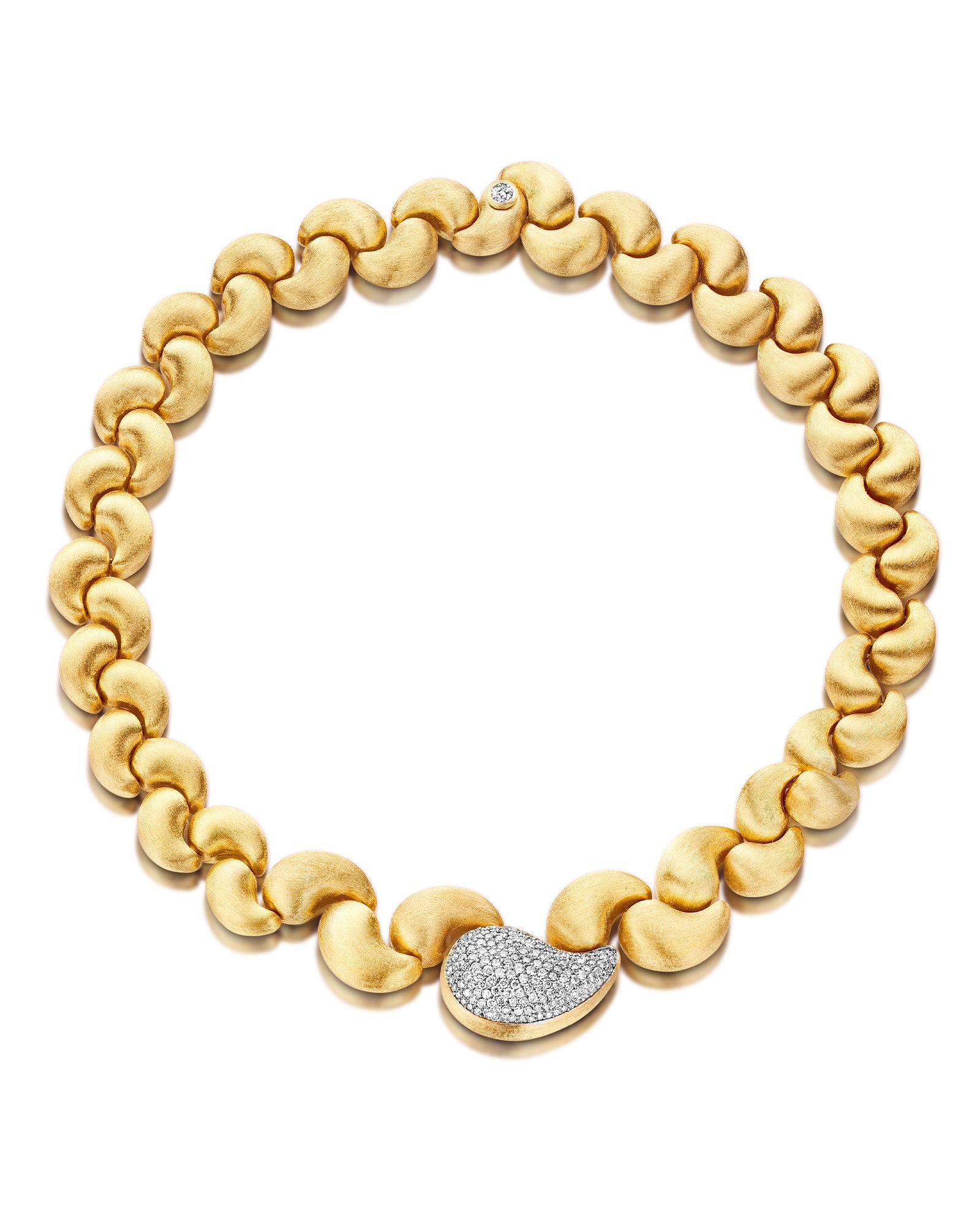 "Trasformista" Gold, Cachemire and Diamonds statement necklace