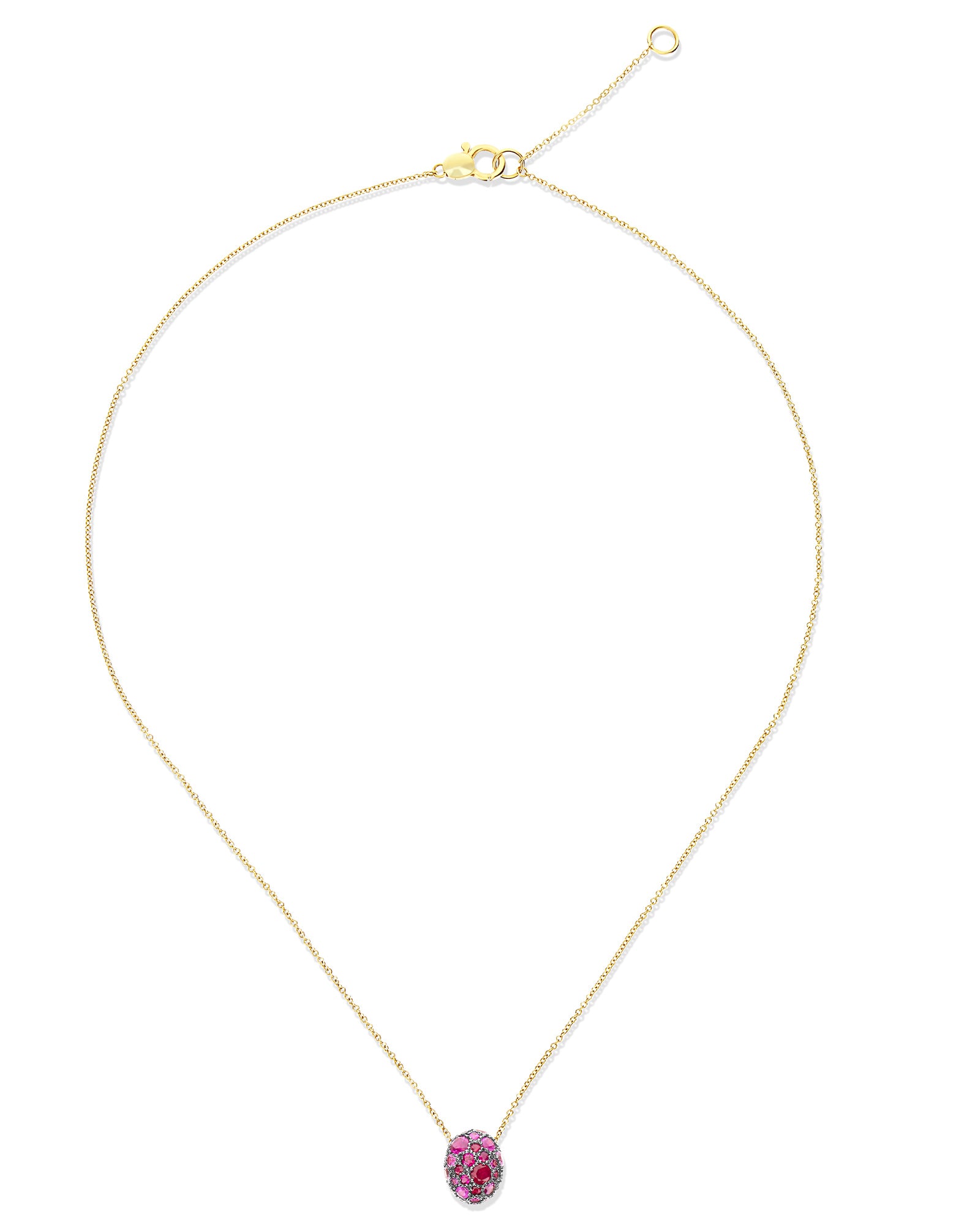 "Reverse" Gold, Pink Sapphires, Rubies, White Australian Opal and Diamonds Double-face Necklace