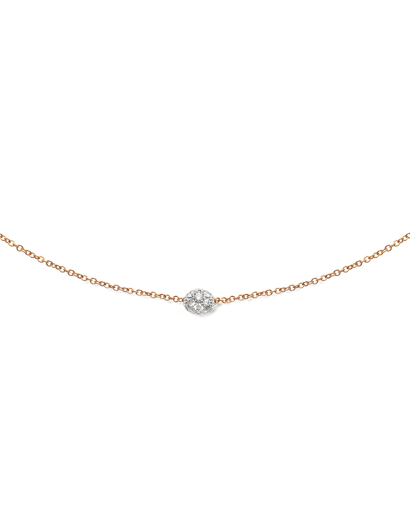 "Élite" rose gold and diamonds boule light point necklace