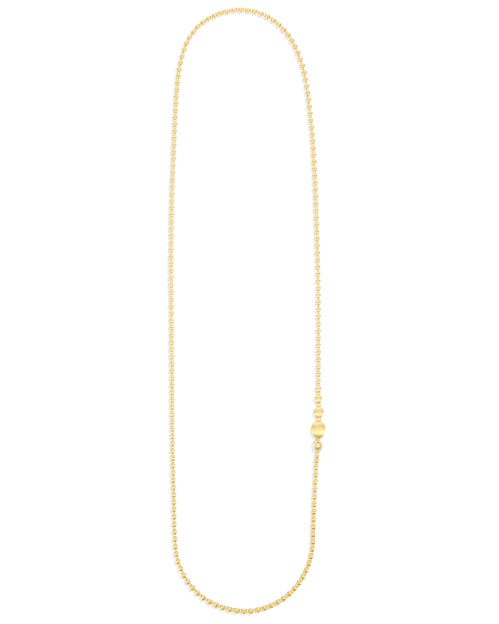 "Ivy" Slim Hand-Engraved Gold Boules and Diamond Convertible Statement Necklace (LARGE)