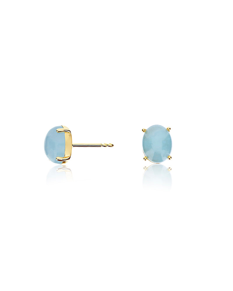 "azure" gold and aquamarine stud earrings (small)