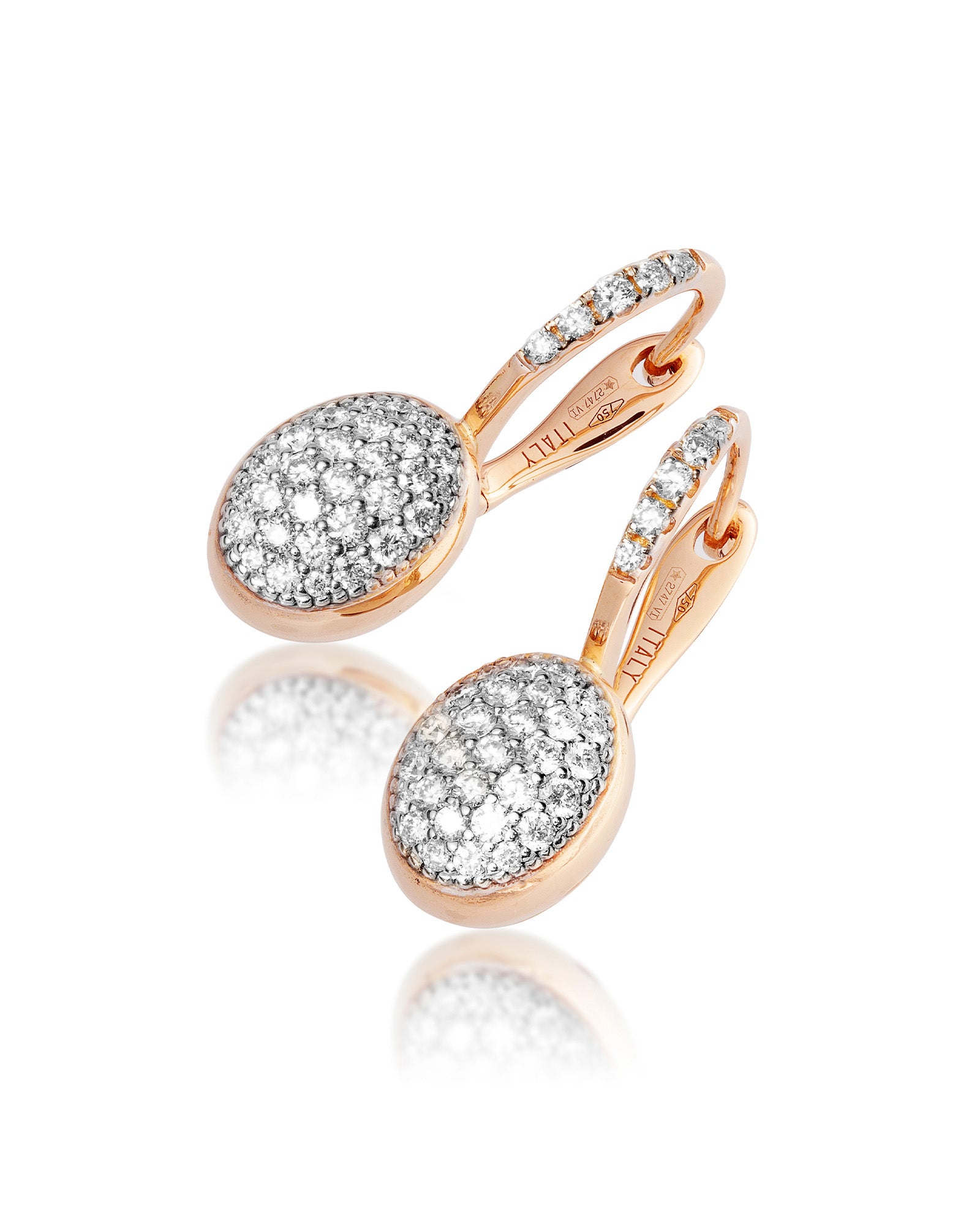 "Ciliegine" rose gold boules and diamonds (small)