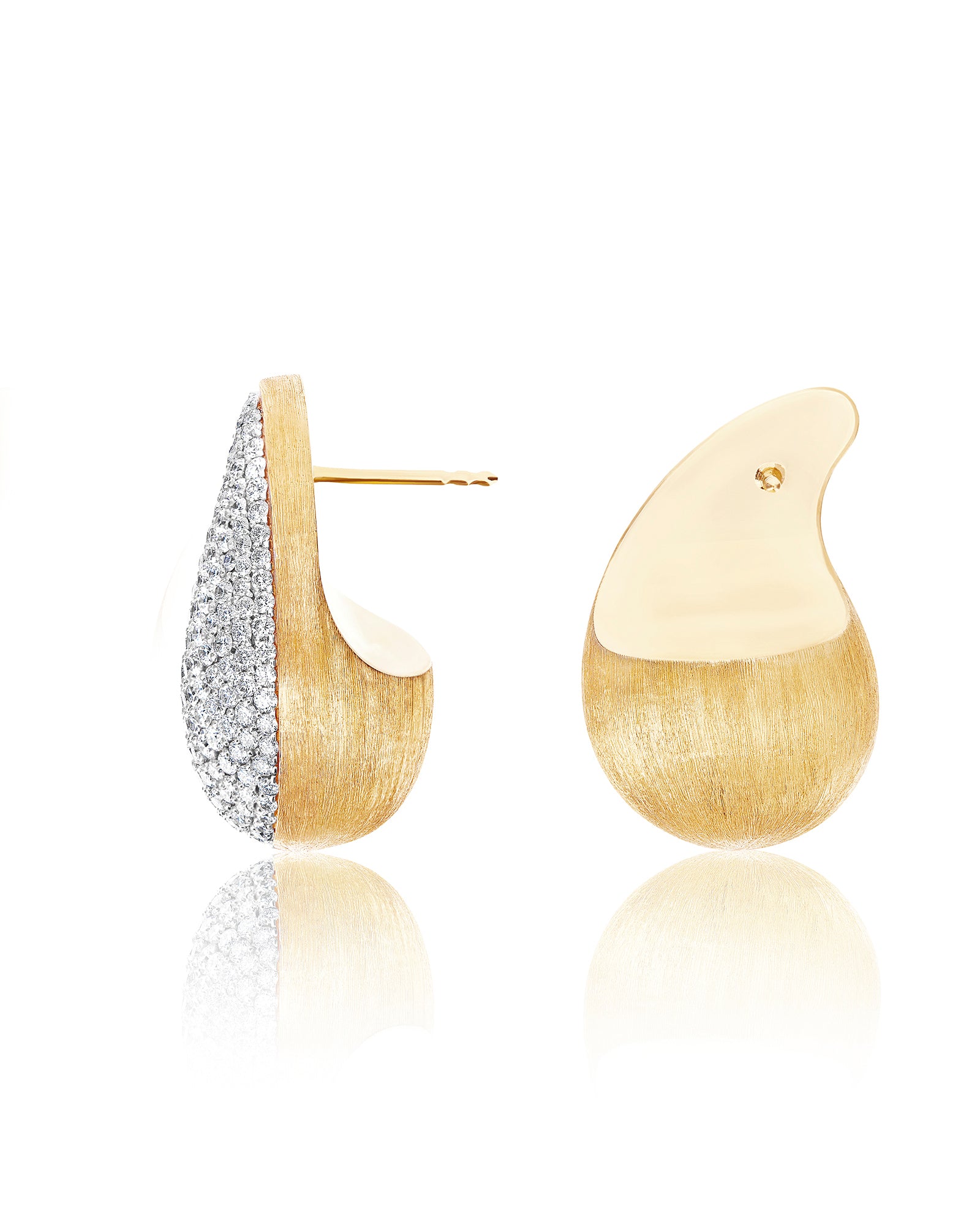 "Trasformista" Gold, Cashmere and Diamonds Earrings