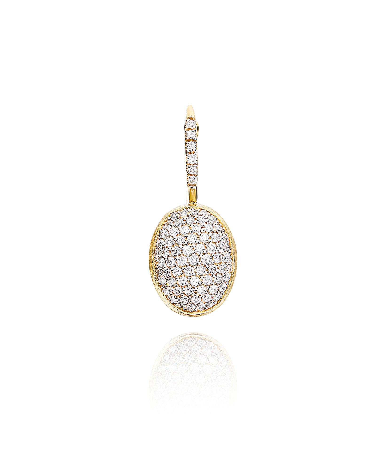 "Ciliegina" Gold and diamonds ball drop single earring (LARGE)
