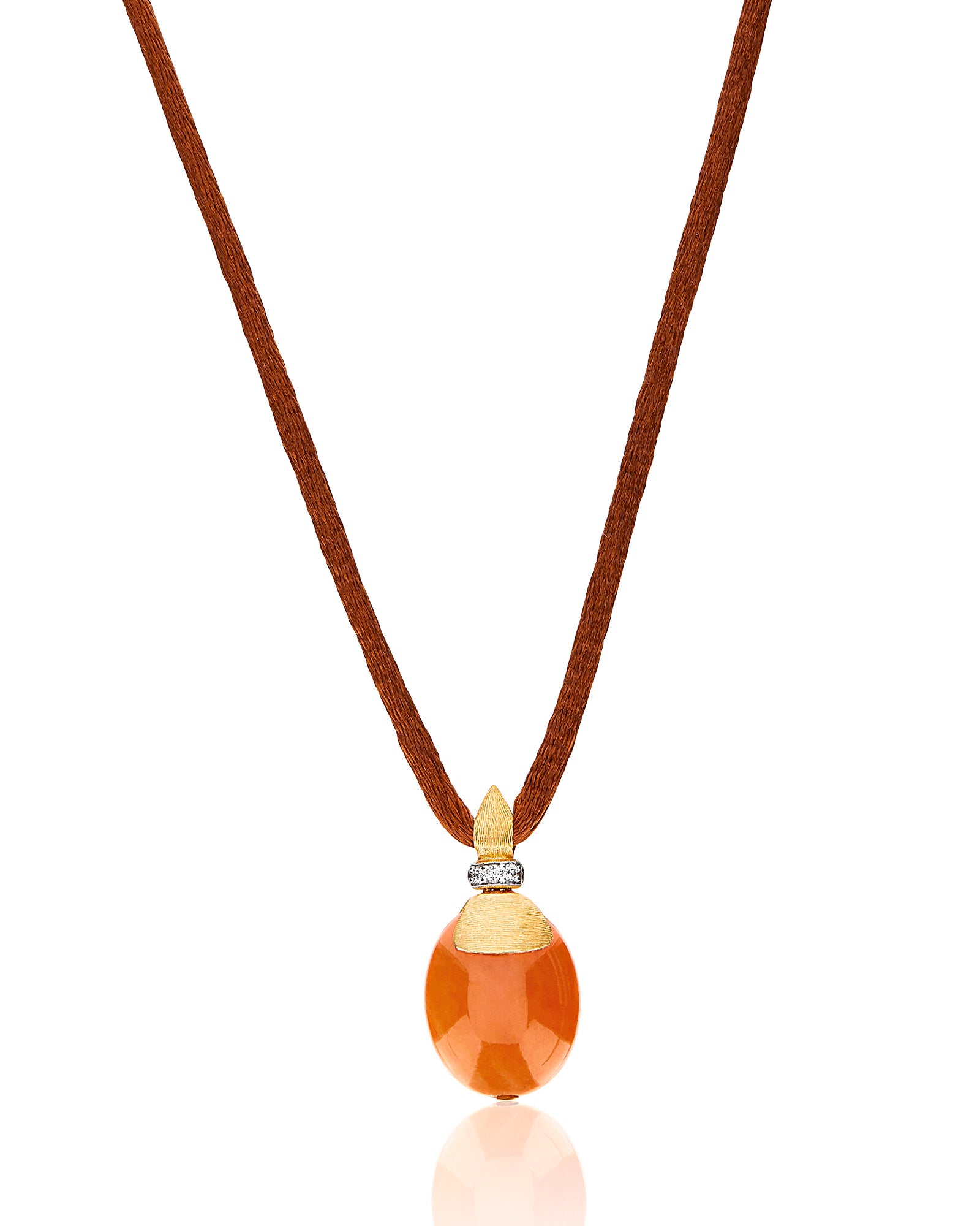 Petra "Amulets" Gold, Diamonds and Orange Aventurine Pendant (MEDIUM)