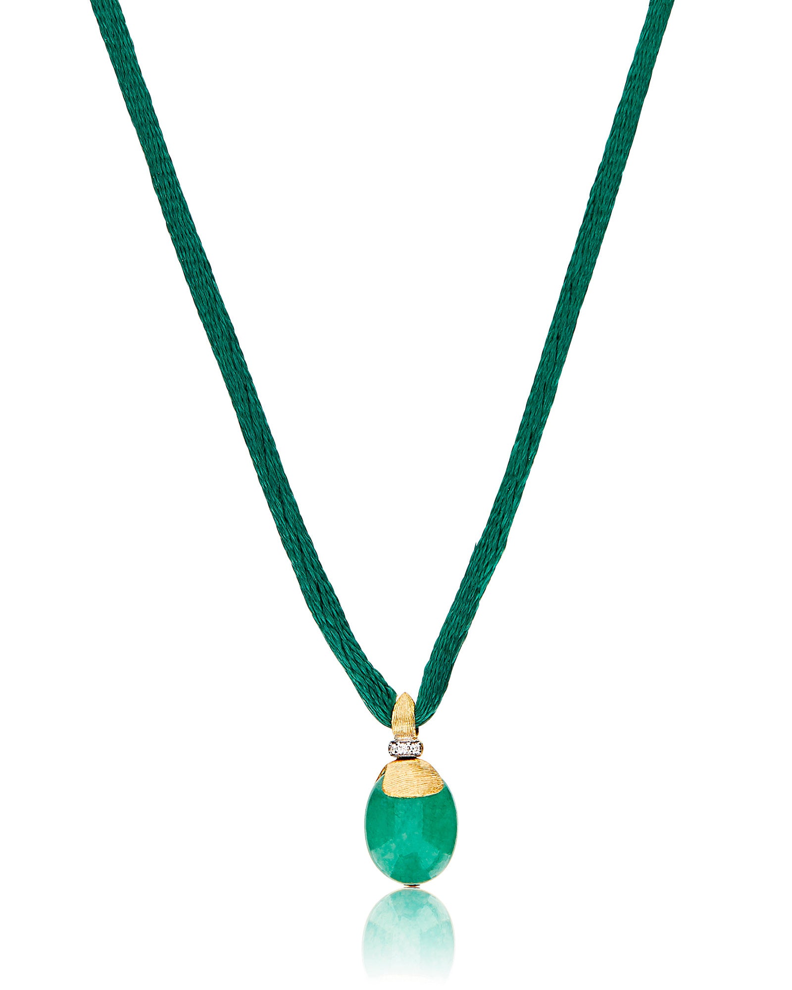 Amazonia "Amulets" Gold, Diamonds and Green Aventurine Pendant (SMALL)