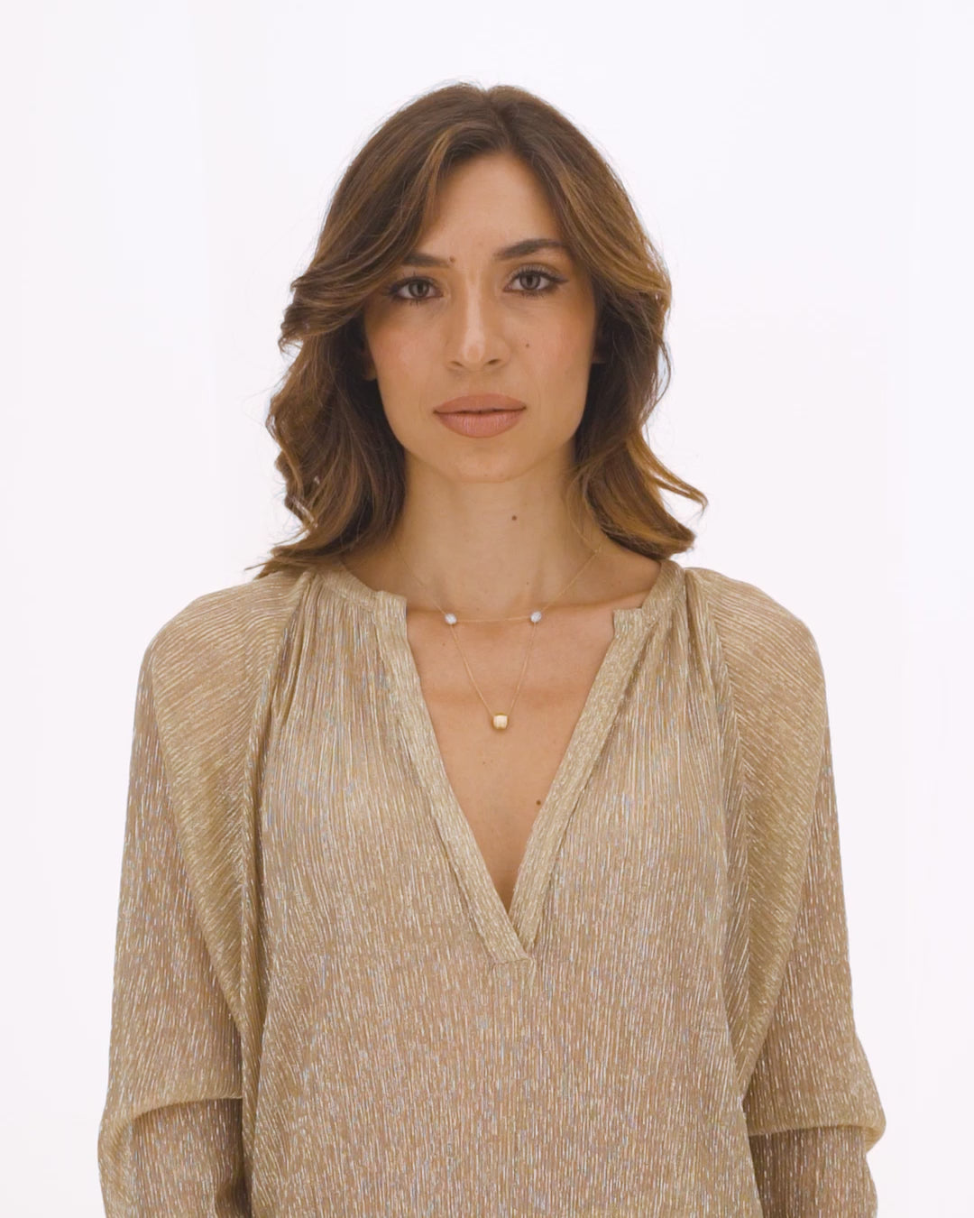 "Luce" 3 in 1 Gold and diamonds convertible necklace (SMALL)