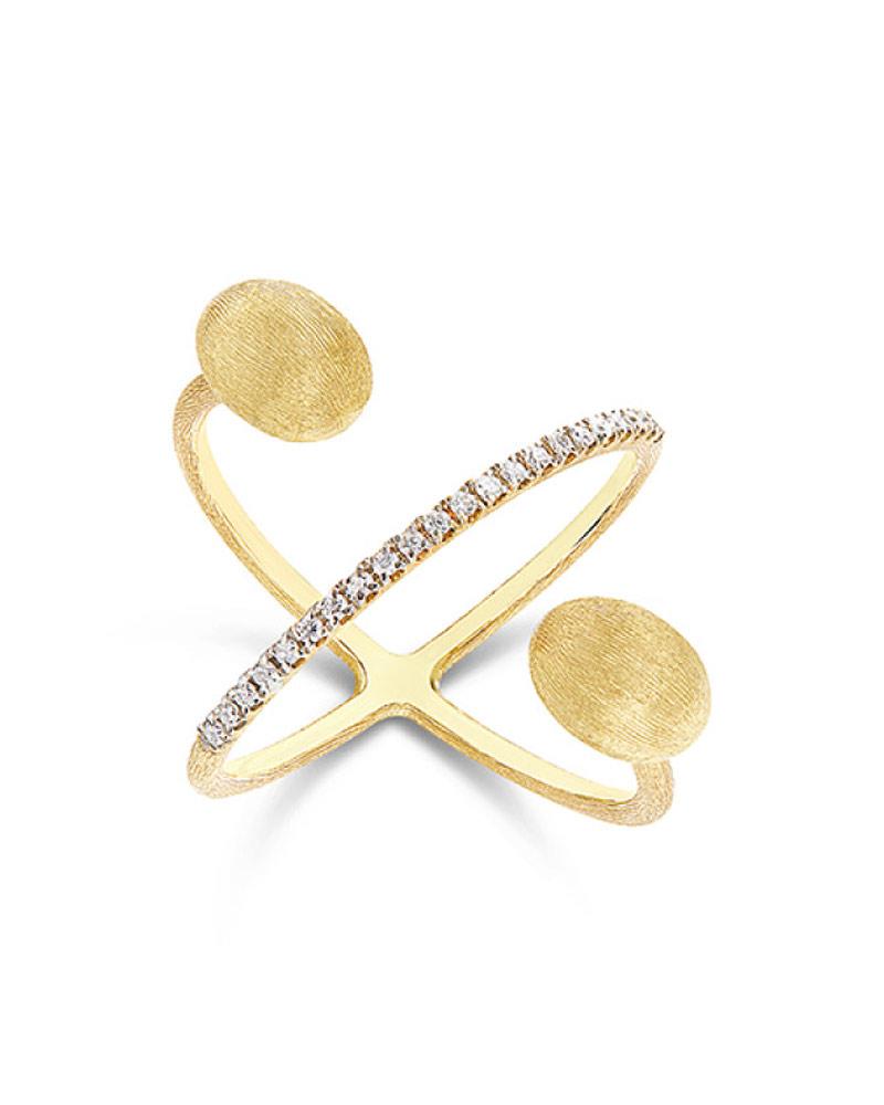 Gold criss cross rings