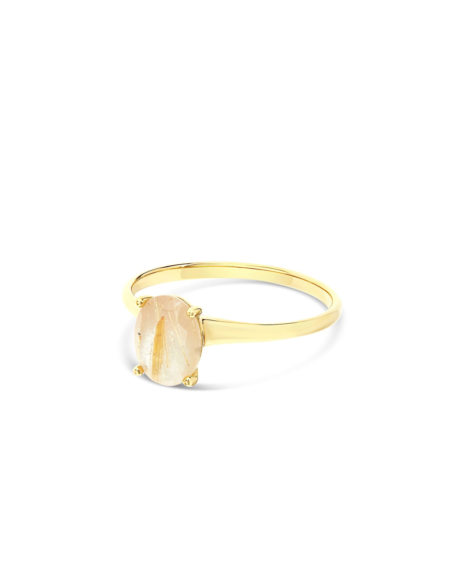 Ipanema Duna ring (small), in gold, rutilated quartz and mother-of-pearl