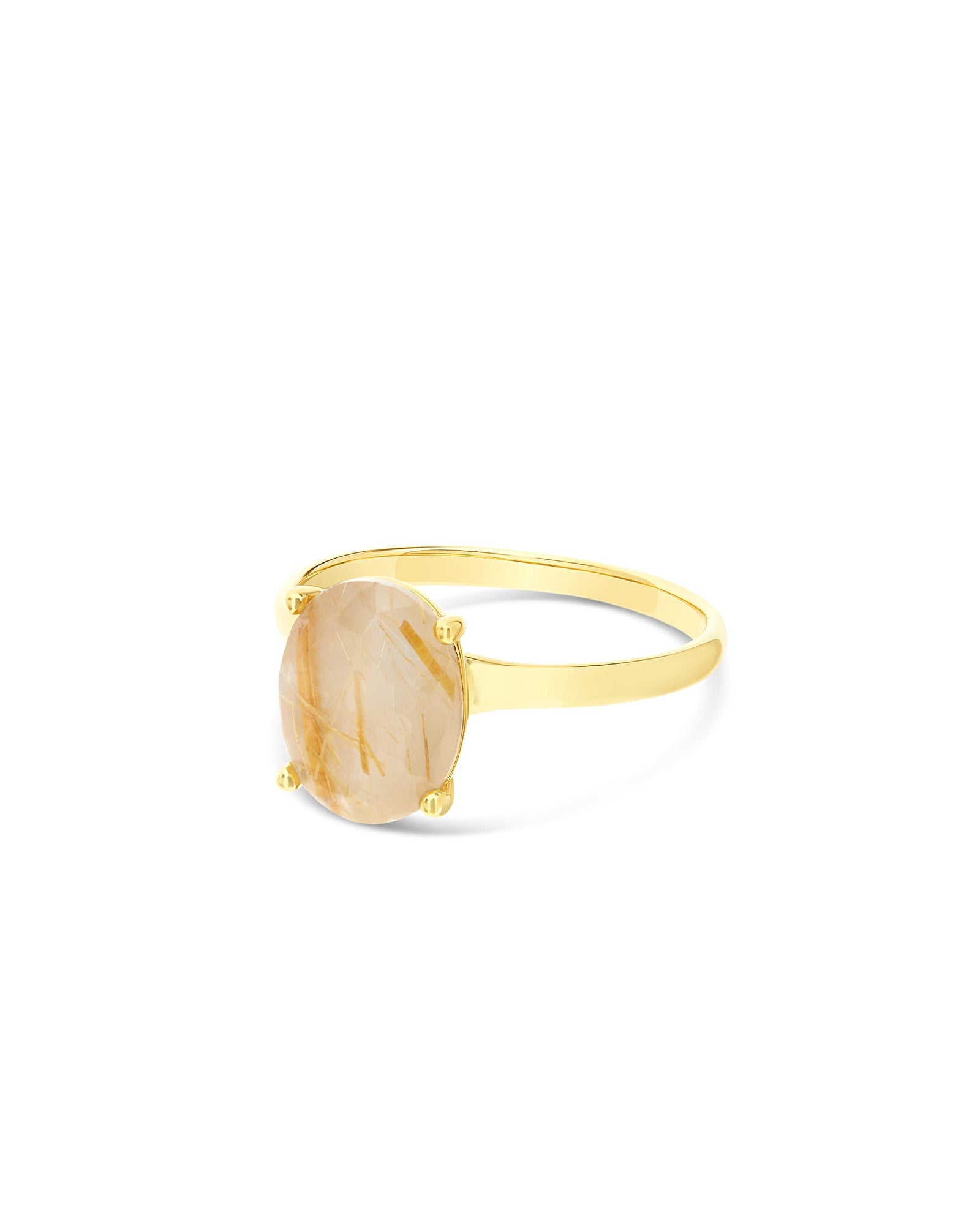 Ipanema Duna ring (medium), in gold, rutilated quartz and mother-of-pearl
