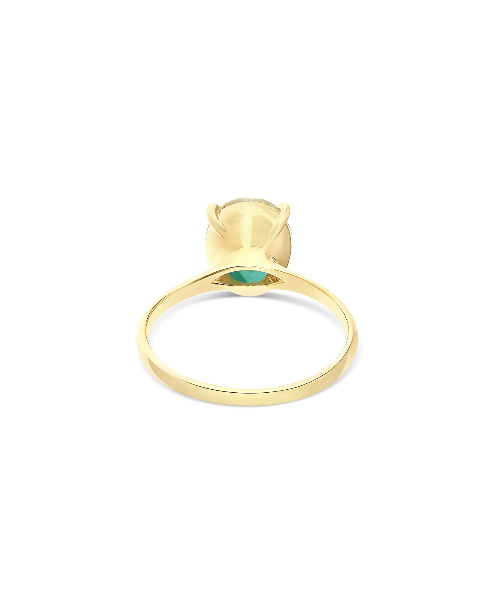 "Ipanema Maré" ring in polished gold, with doublet in rutilated quartz, mother-of-pearl and amazonite (medium)