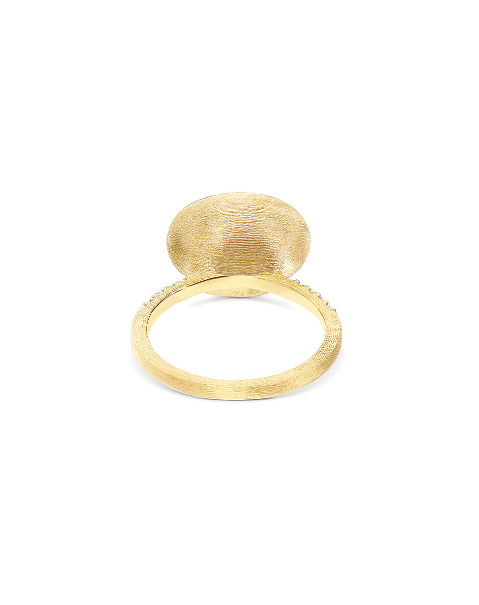 "Boules" gold and pavé diamonds ring (Medium)