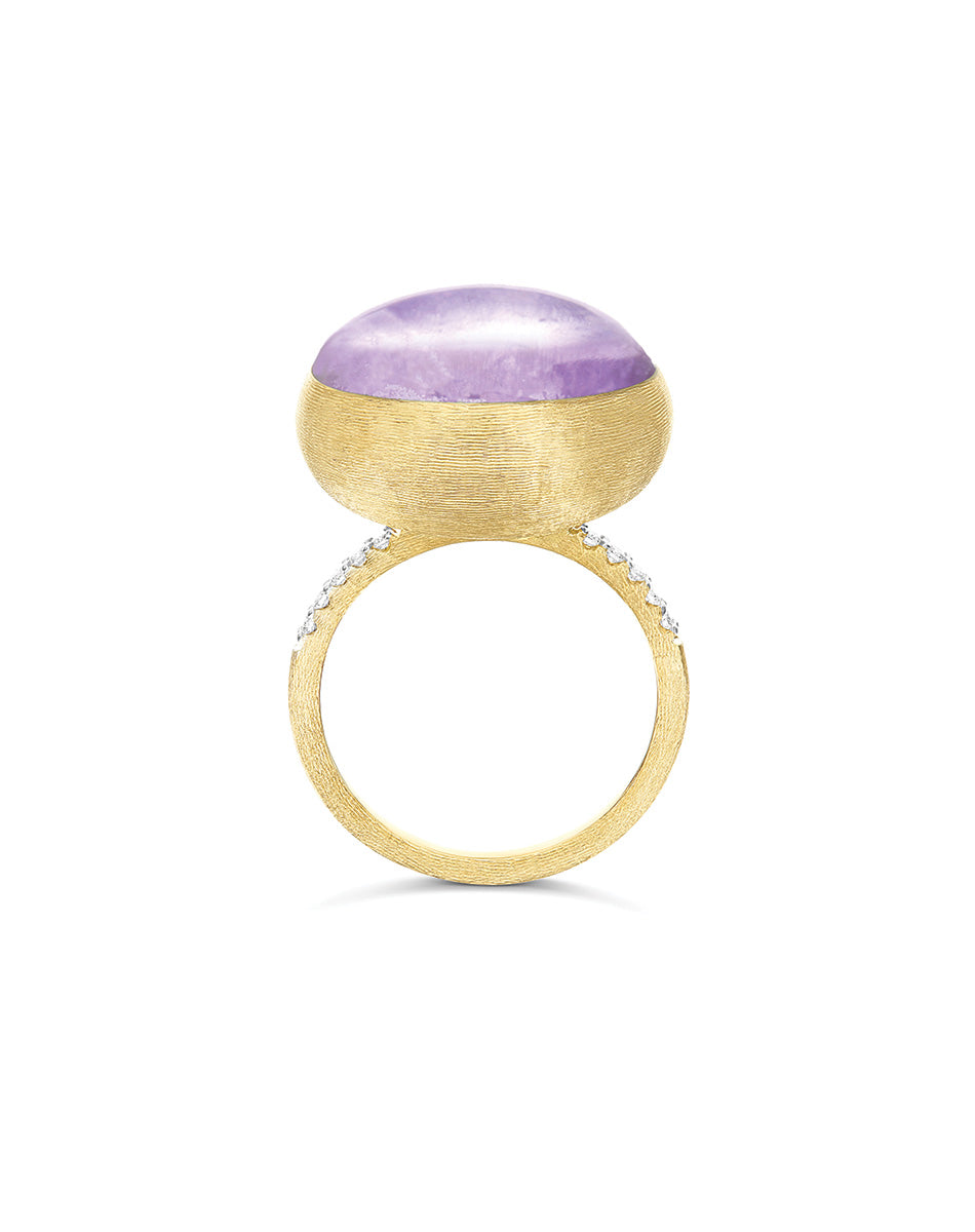 "Boules" Violetta gold, diamonds, lepidolite, and mother-of-pearl ring (Large)