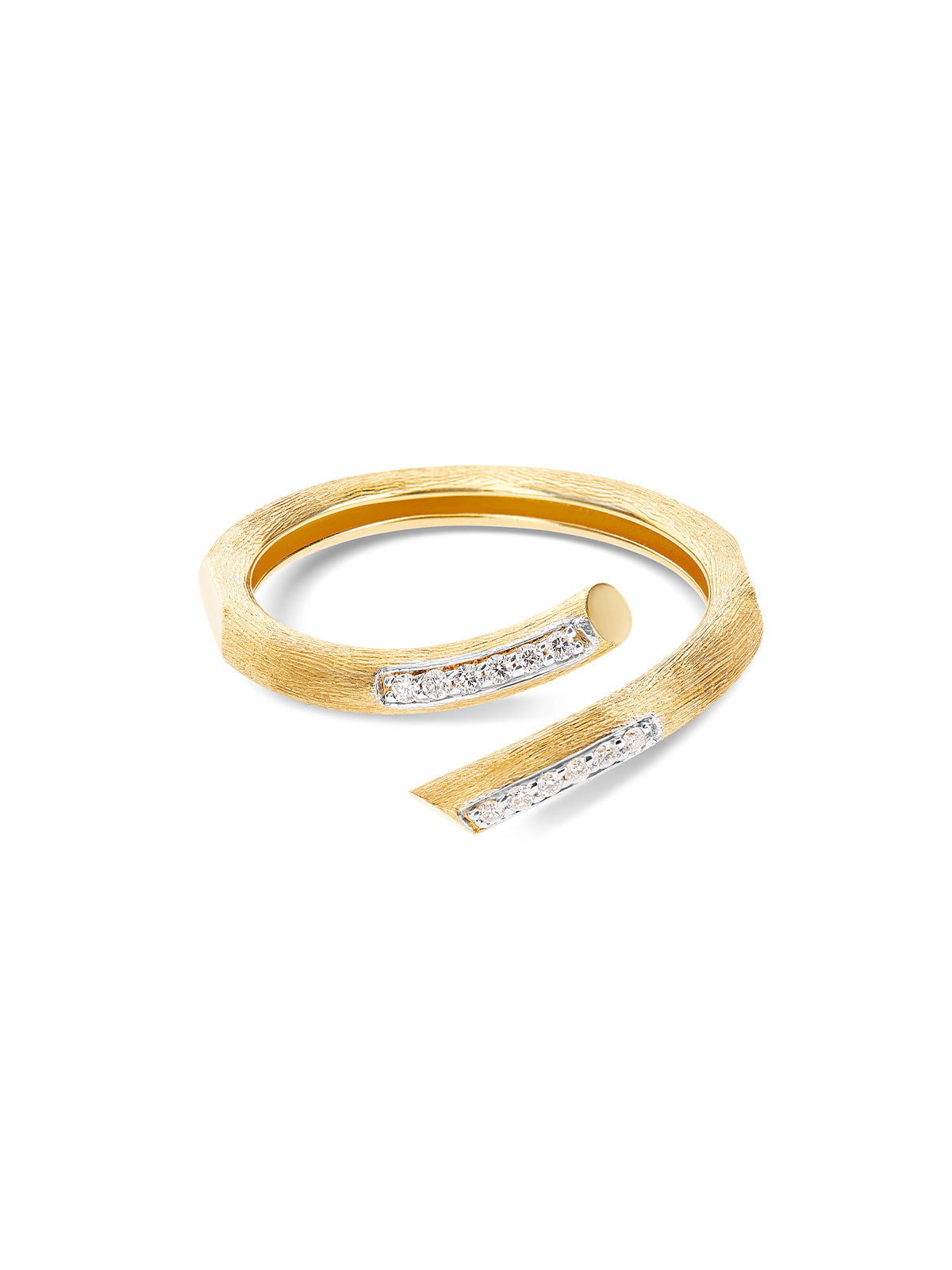 Libera ring, in engraved gold and diamonds 