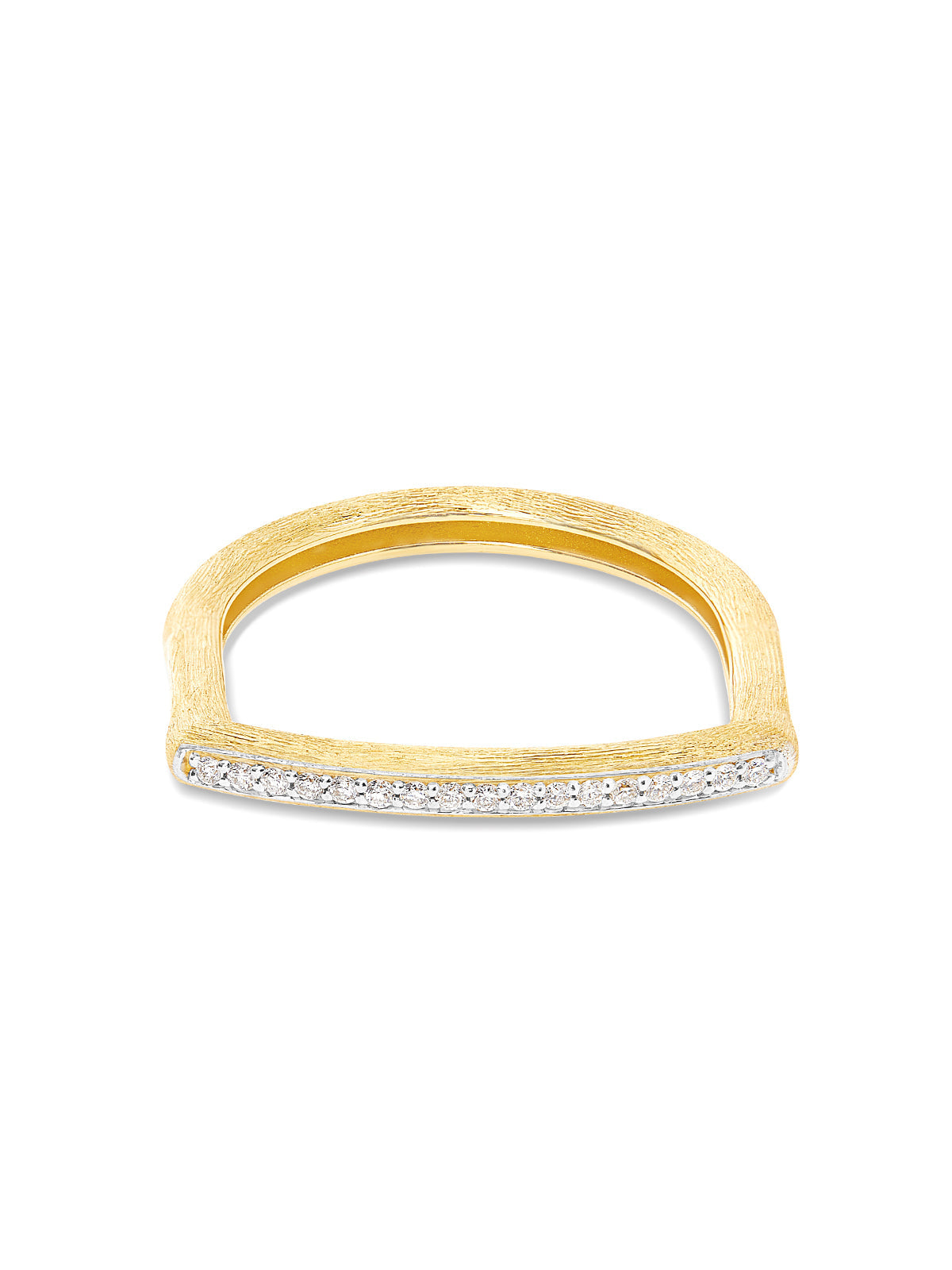 Libera ring, in engraved gold and diamond pavé