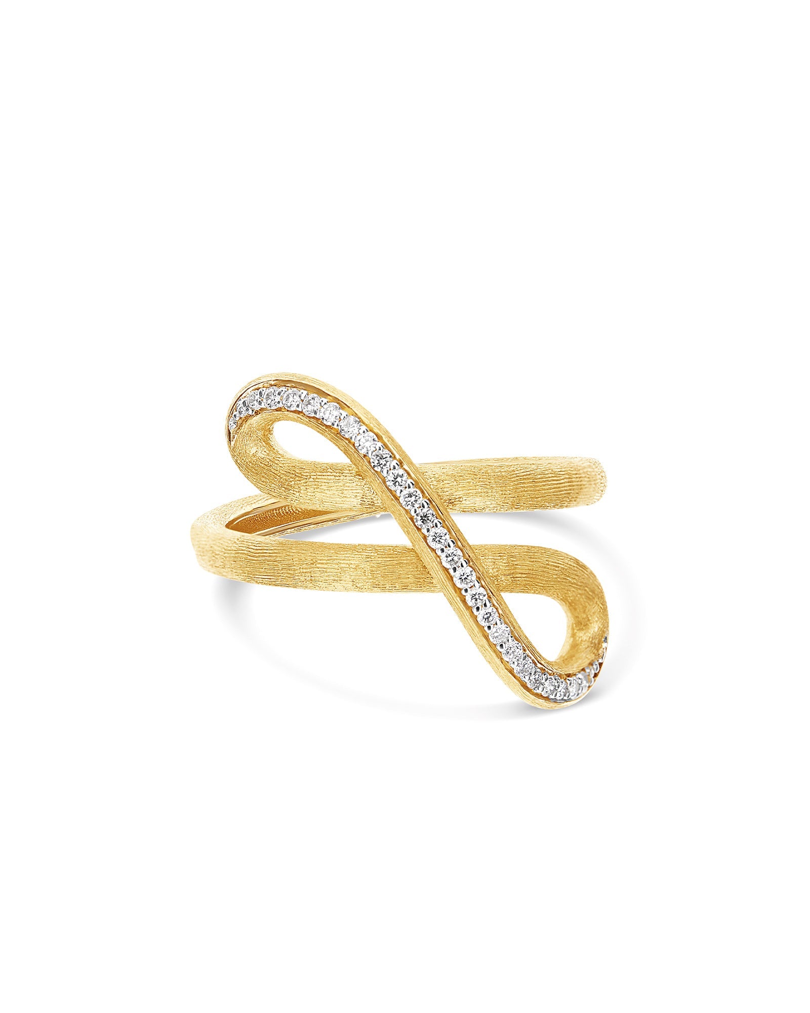 Libera ring, in engraved gold and diamonds 