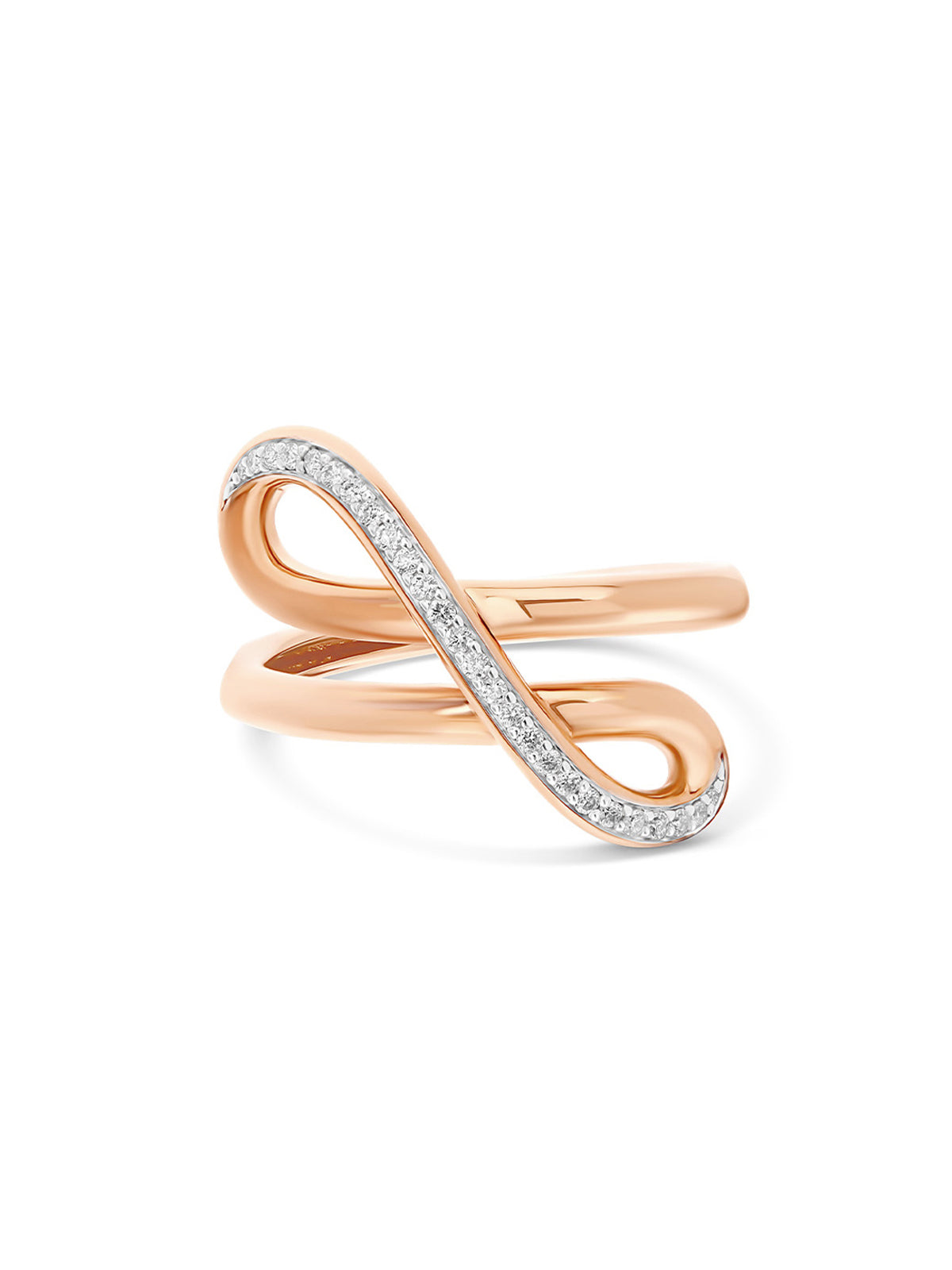 "Libera" rose gold and diamonds embrace ring
