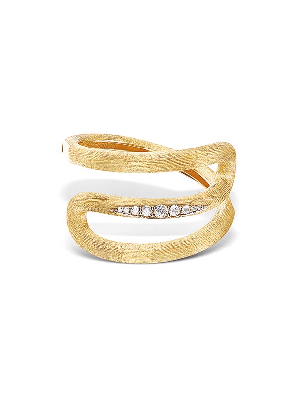 Libera ring, in engraved gold and diamonds 