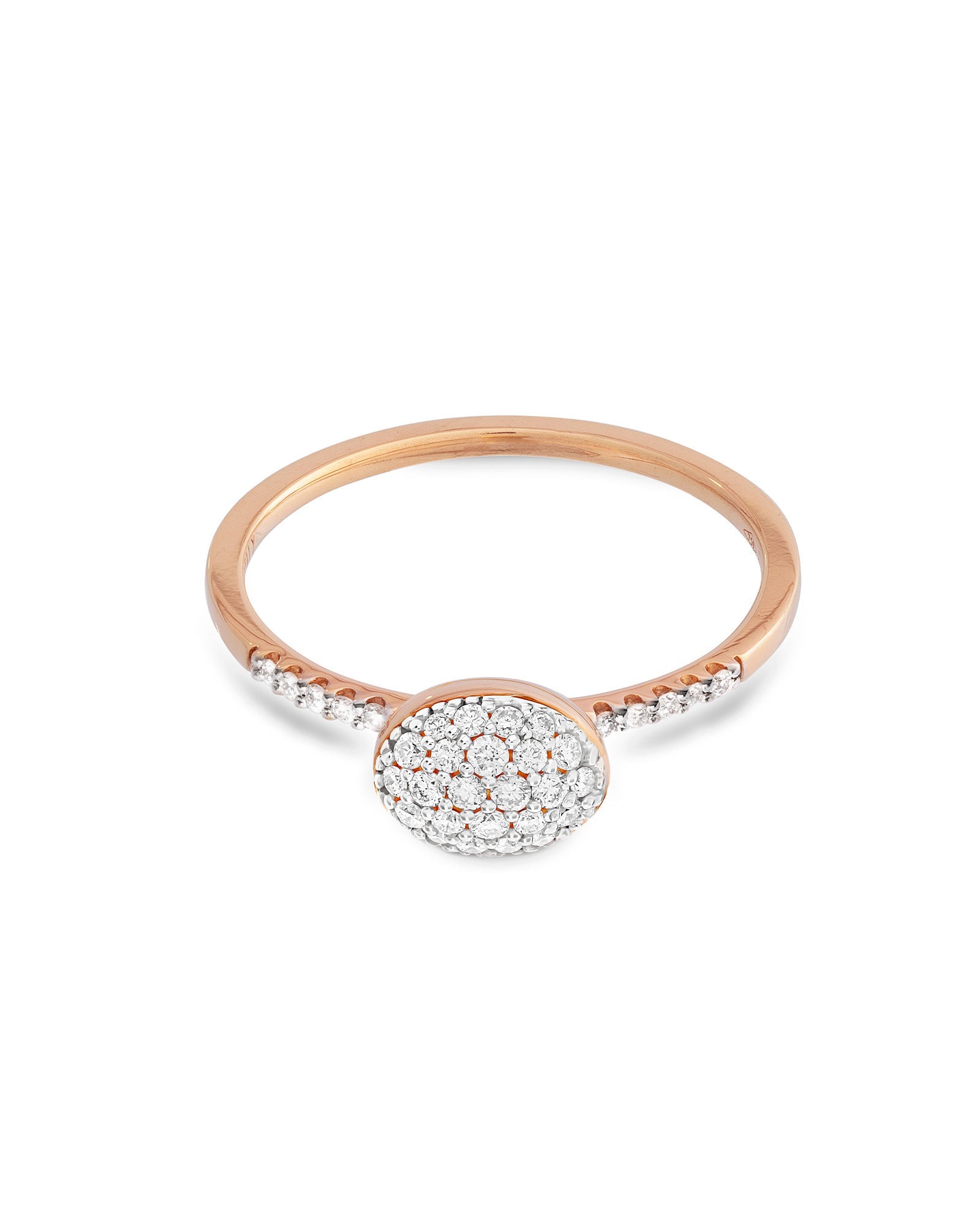 Ring Boules (baby), in rose gold e diamond pavé