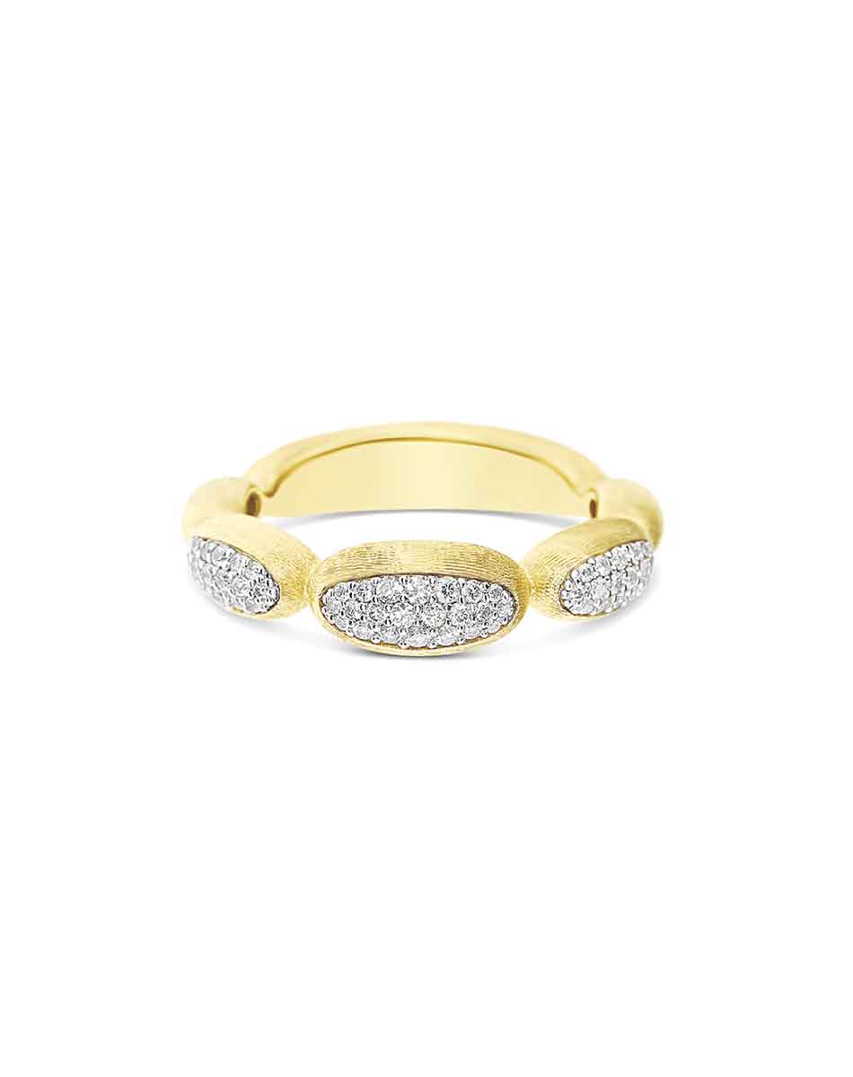 "Diva" gold boules and diamonds ring