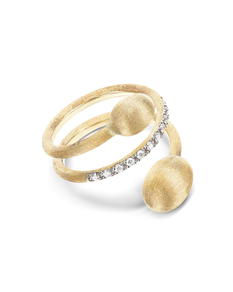 ring Aria, contrarié, in engraved gold and diamonds