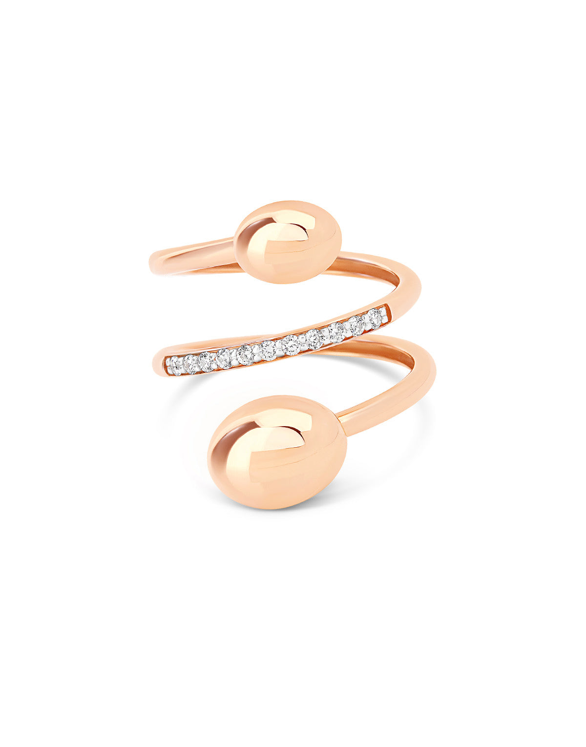 Ring Aria, contrarié, in rose gold and diamonds