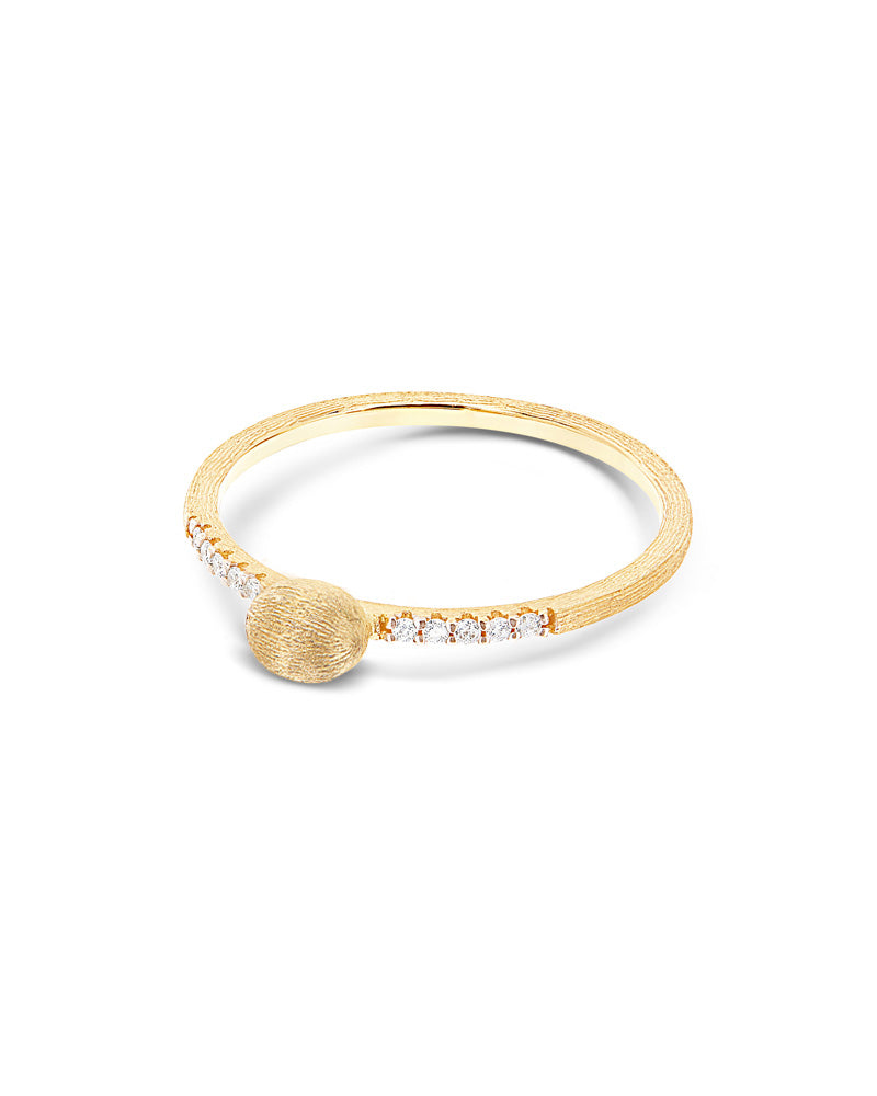 Boules ring (mini), in engraved gold and diamonds