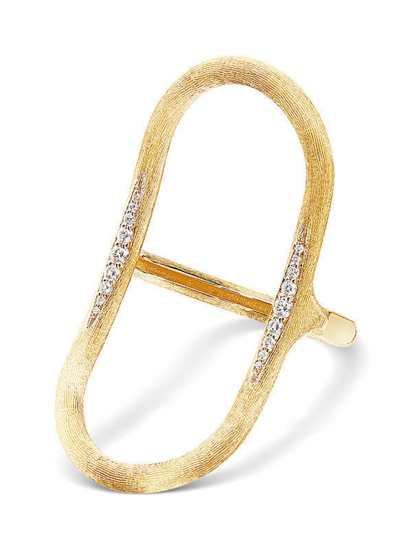 Libera ring, in engraved gold and diamonds 