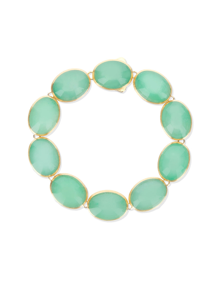 Lattementa Boules Muse bracelet (medium), double-faced, in engraved gold, jadeite and Rock crystal