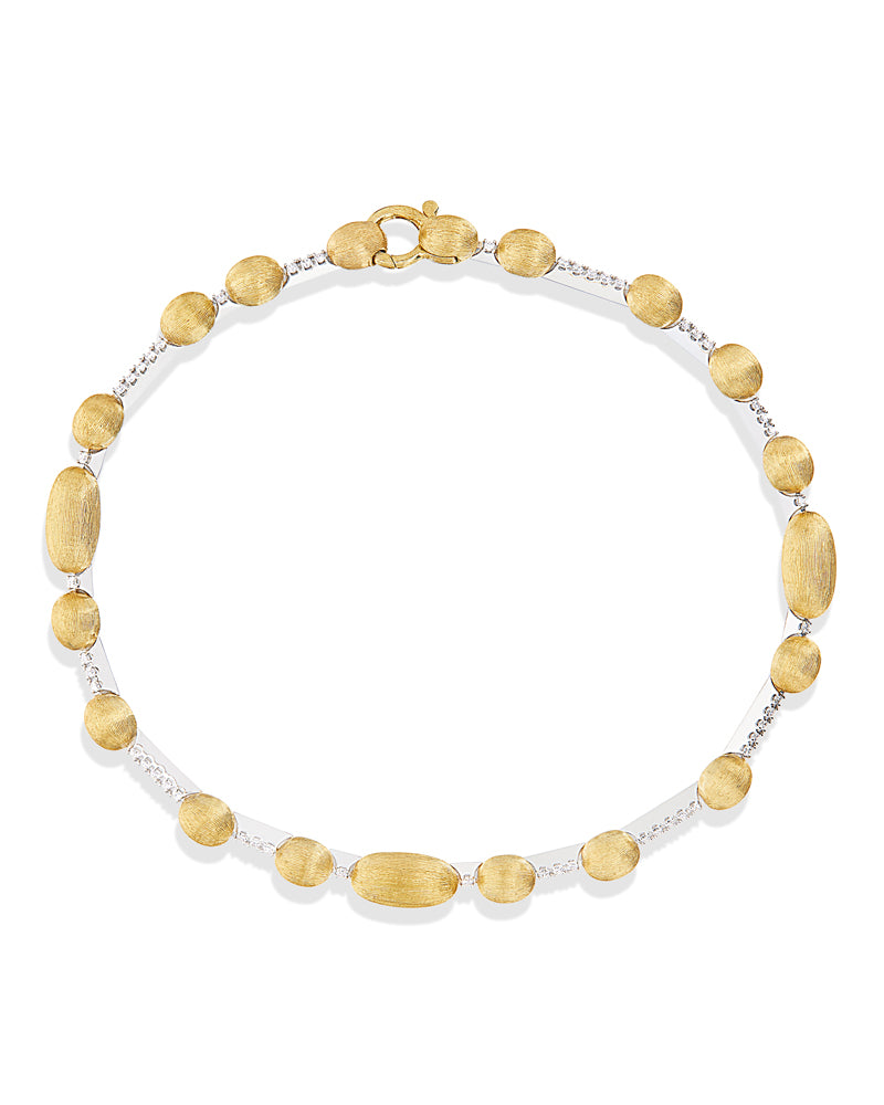 Aria bracelet, in engraved gold and diamonds