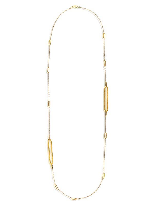 Libera necklace (long), in engraved gold