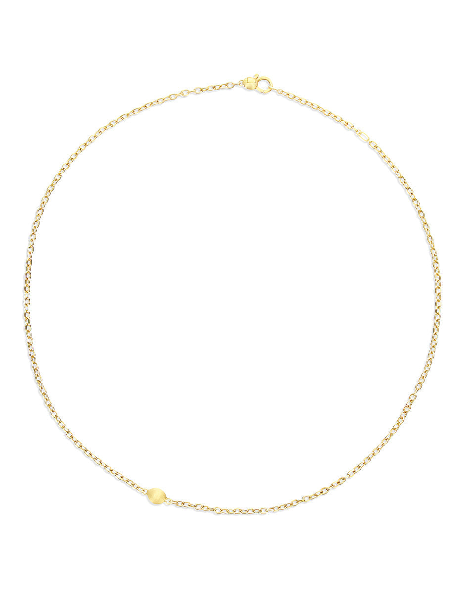 Boules necklace (short), chain, in engraved gold