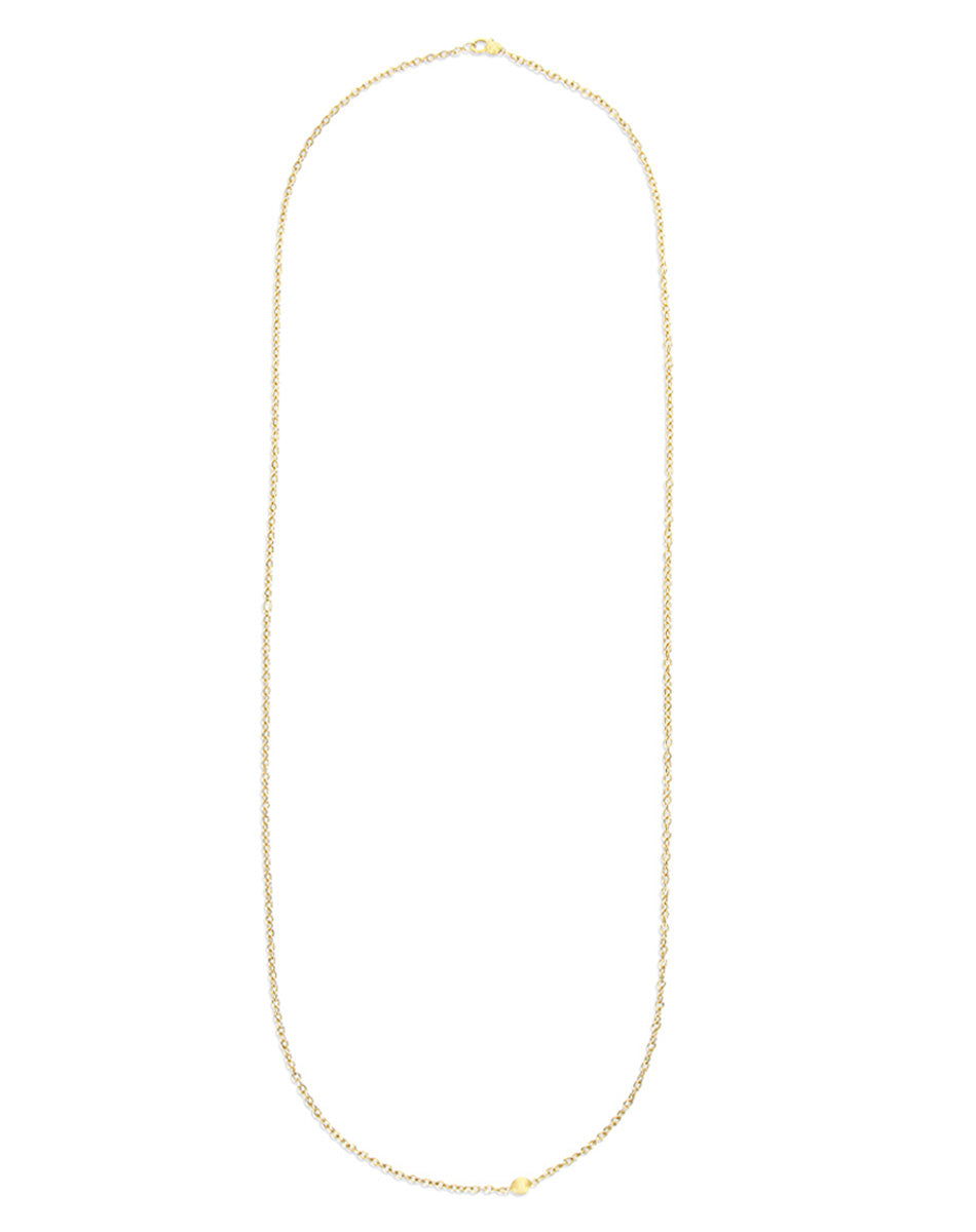 "Boules" chain necklace in hand-engraved gold (long)