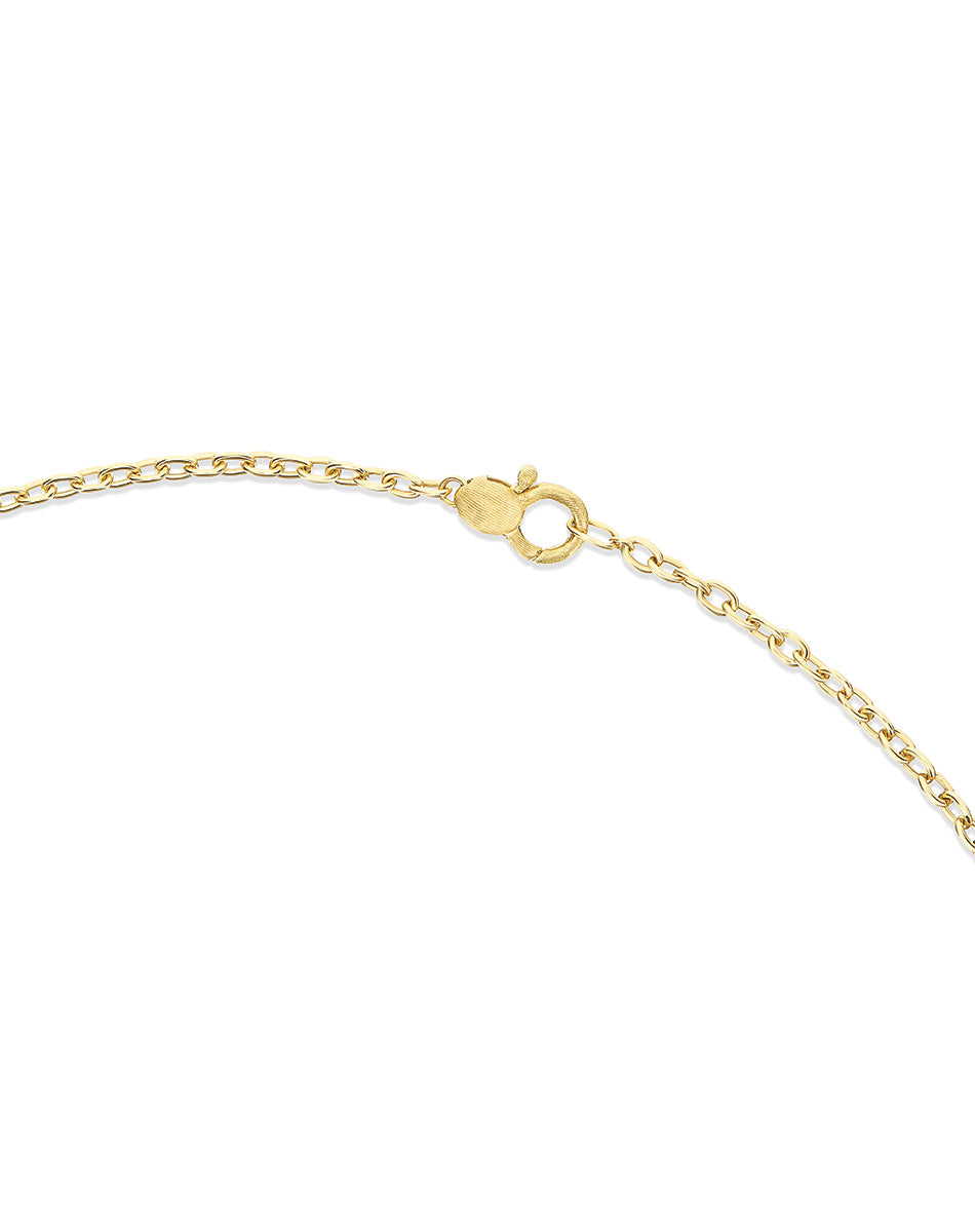 "Boules" chain necklace in hand-engraved gold (short)