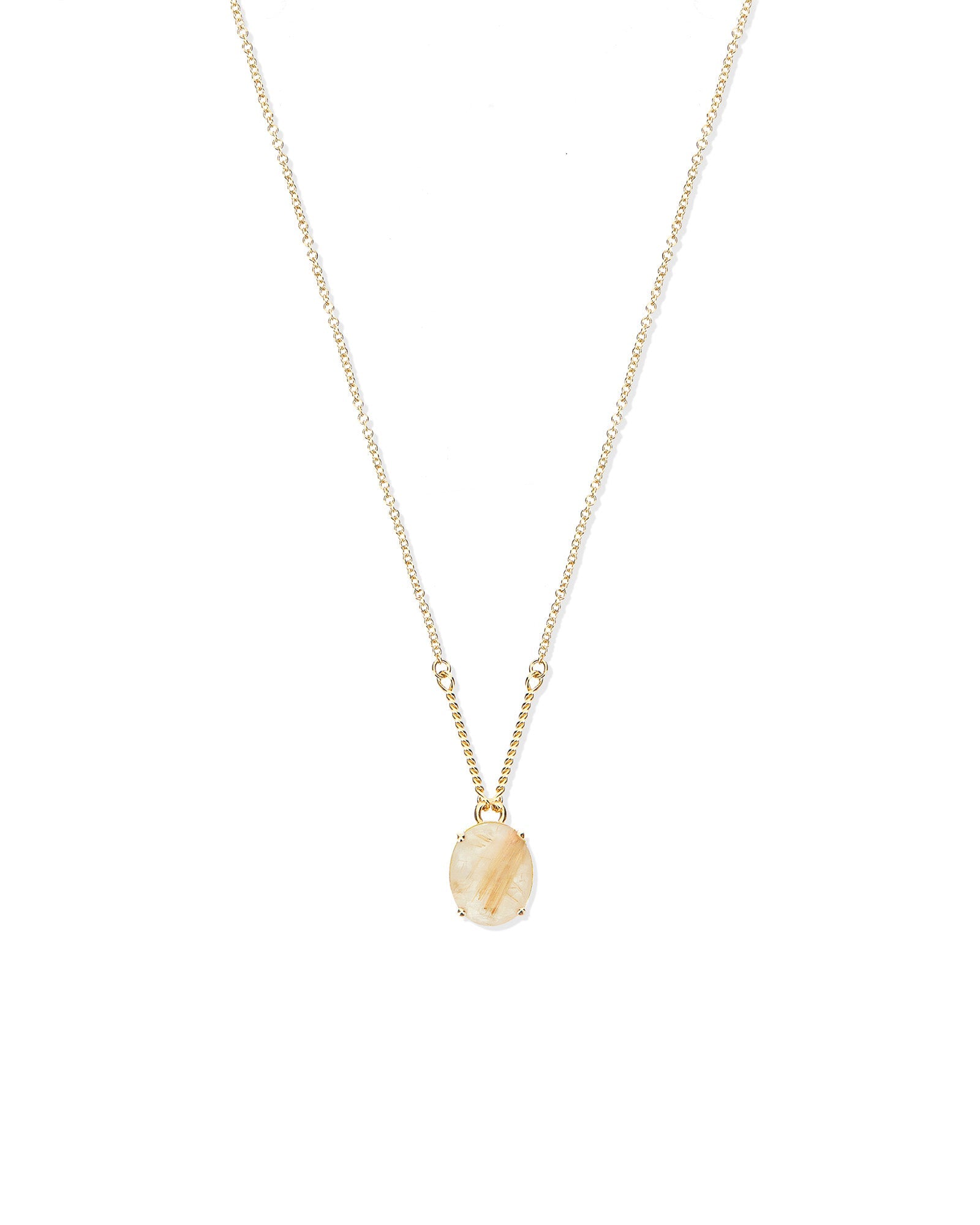 Ipanema Duna necklace (small), in gold, rutilated quartz and mother-of-pearl