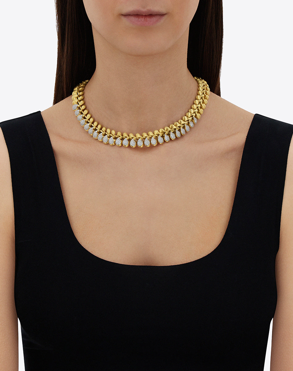 "Trasformista" Gold and Diamonds statement necklace