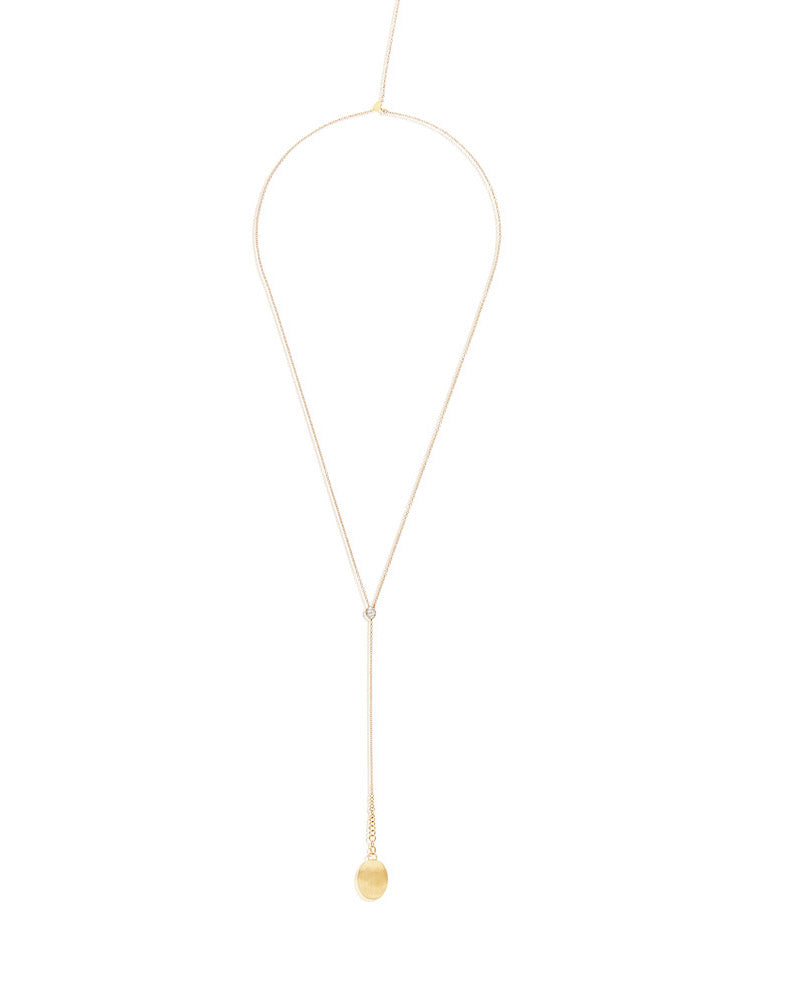 Candle necklace, in engraved gold and diamonds