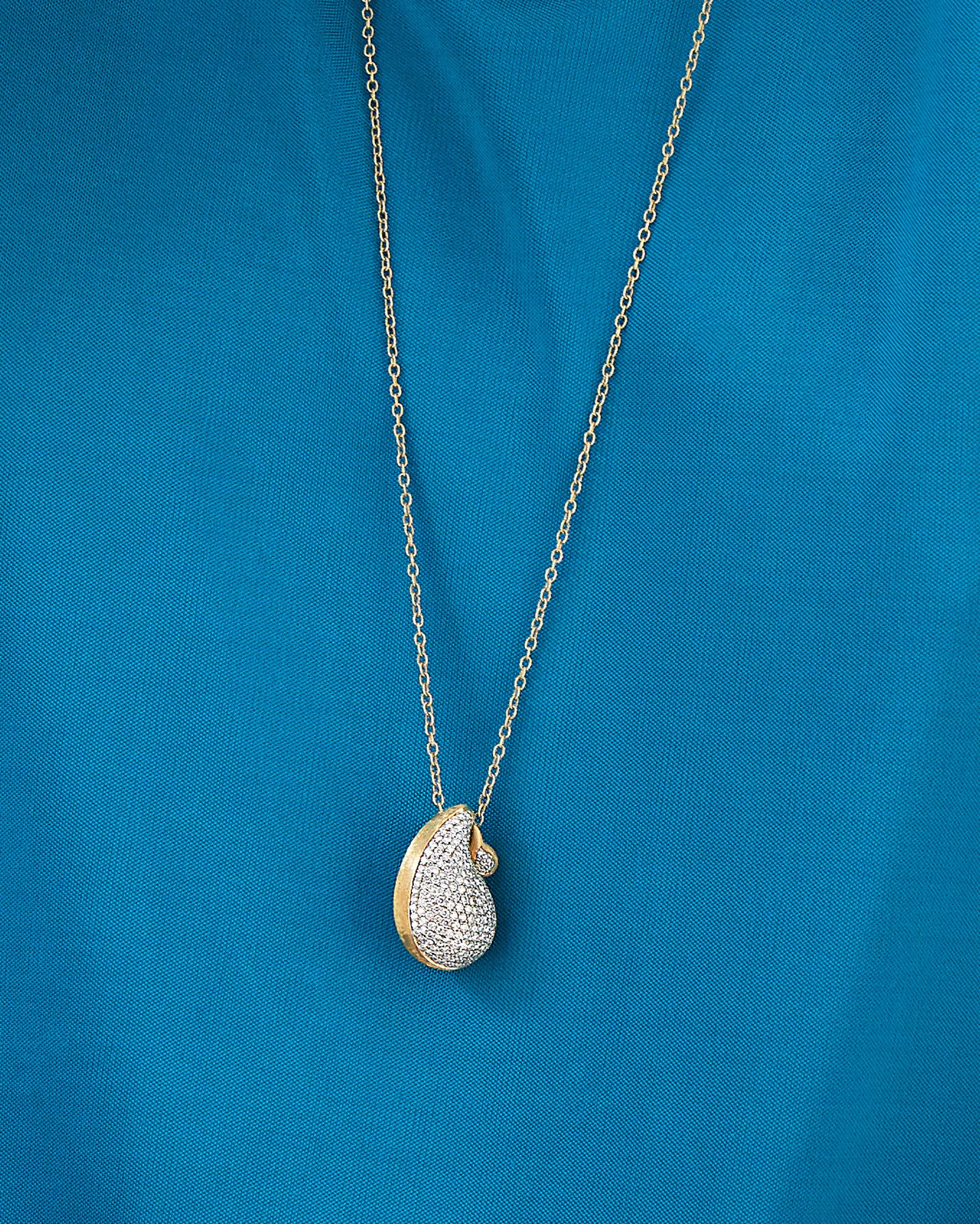 "Trasformista" Gold, Cachemire and Diamonds necklace