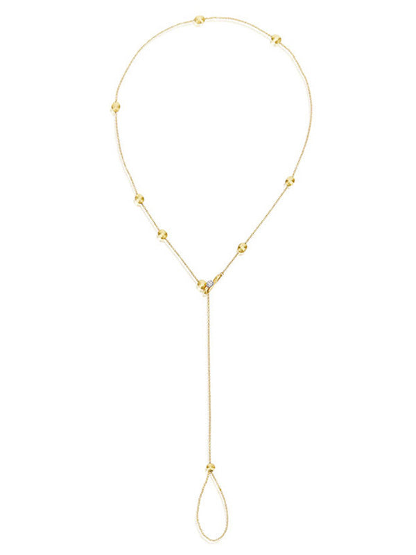 Soffio Gitano bracelet and necklace, in engraved gold and diamonds