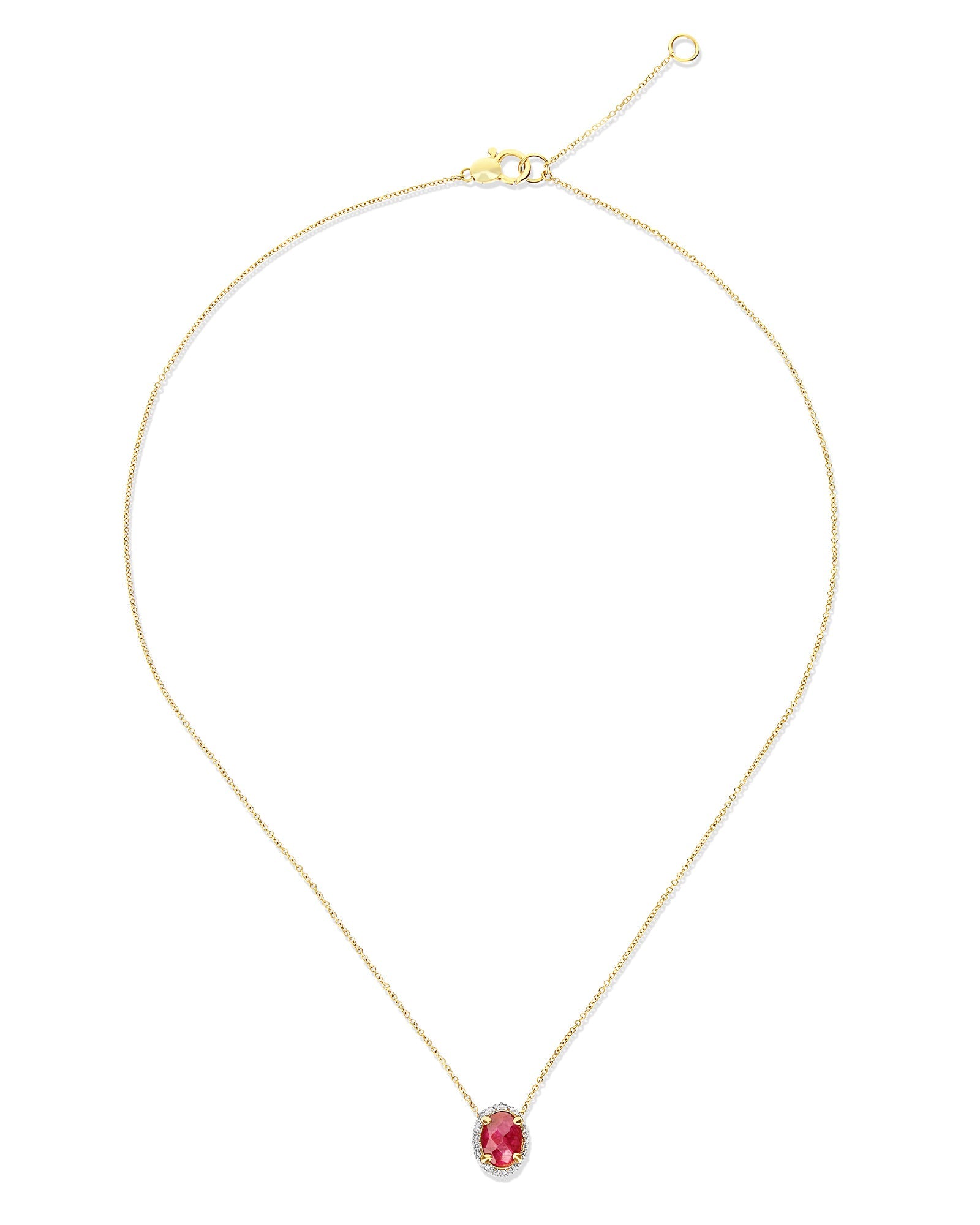 Reverse necklace (small), reversible, in gold, diamonds, ruby and Rock crystal